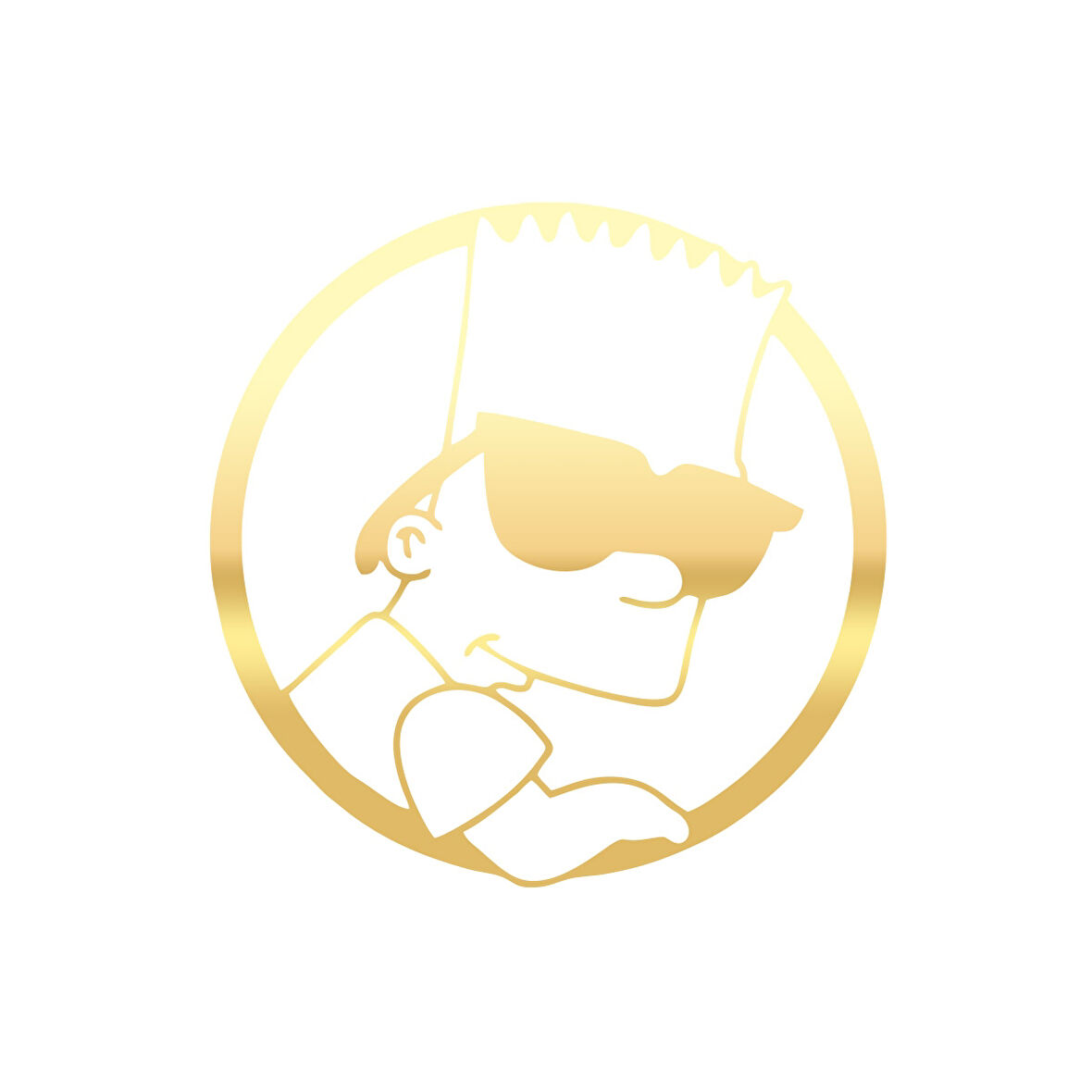 Simpsons Araba Sticker 17x17 Cm Gold