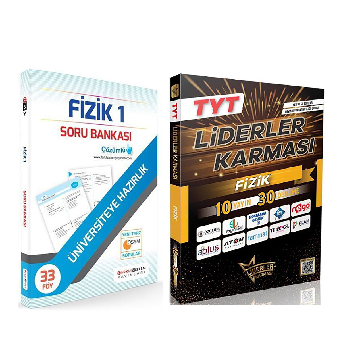 Farklı Sistem TYT Fizik Soru Bankası ve Liderler Deneme Seti 2 Kitap