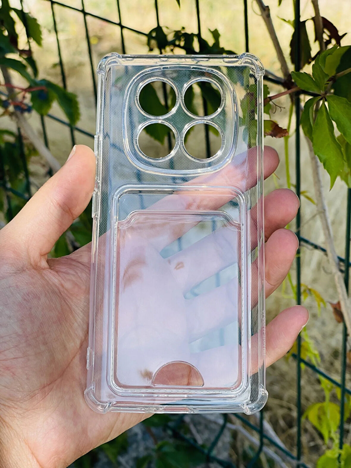 Xiaomi Redmi Note 14 Pro 5G Kılıf Şeffaf Kartlıklı Silikon Azn-SetraKart