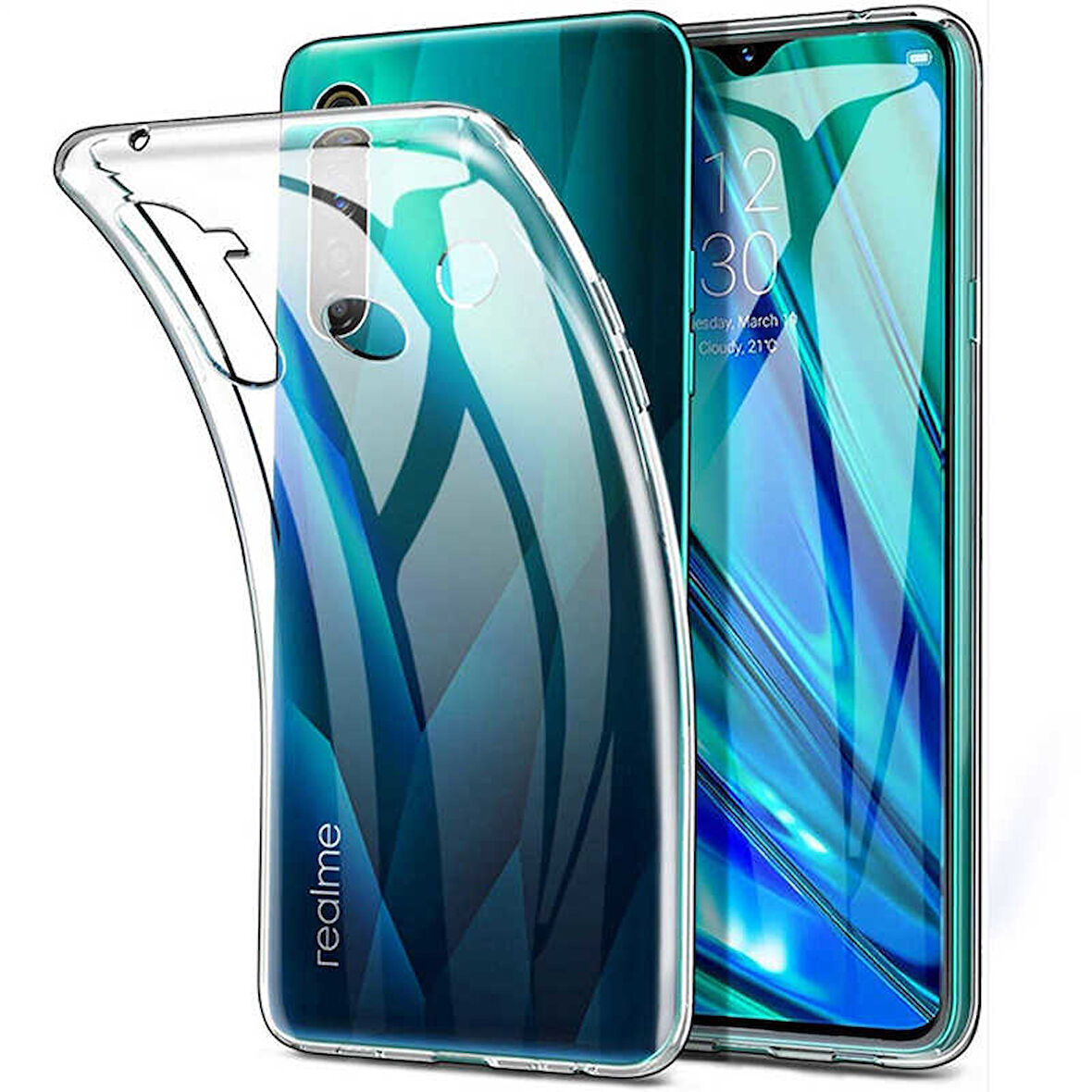 Oppo Realme 5i Kılıf Şeffaf İnce Esnek Silikon Kılıf Zipax-Süper