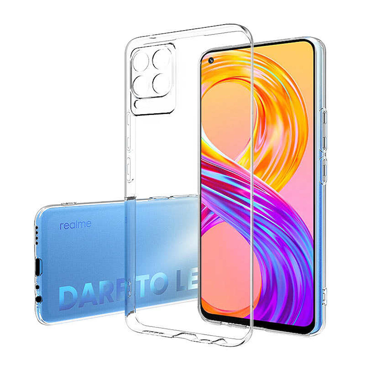 Oppo Realme 8 Kılıf Şeffaf İnce Esnek Silikon Kılıf Zipax-Süper