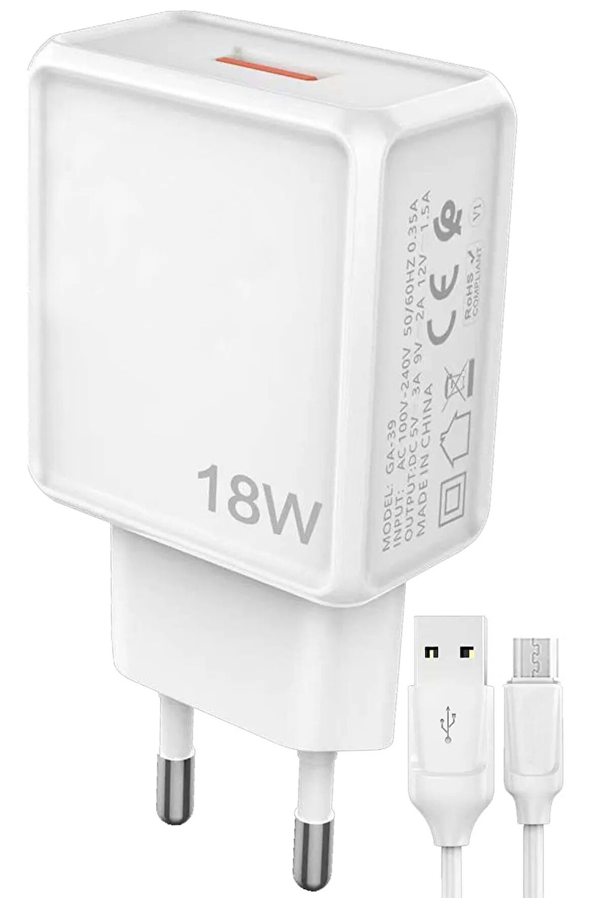 Realme C21Y Uyumlu  Şarj Aleti Micro USB 18W 3.0A Hızlı Şarj