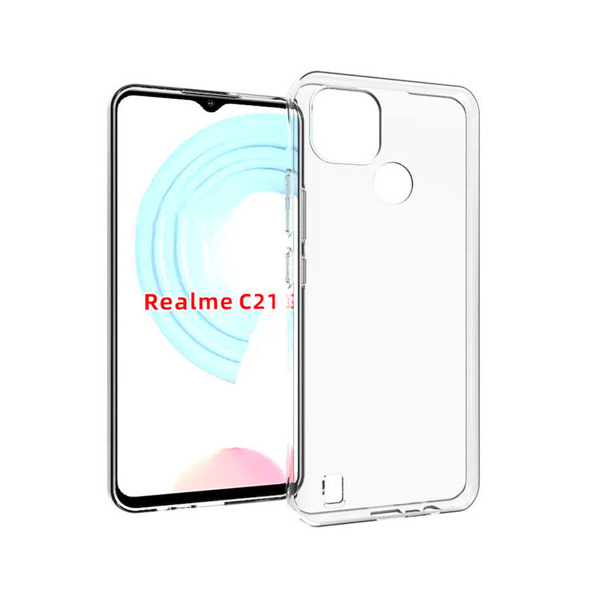 Oppo Realme C21 Kılıf Şeffaf İnce Esnek Silikon Kılıf Zipax-Süper