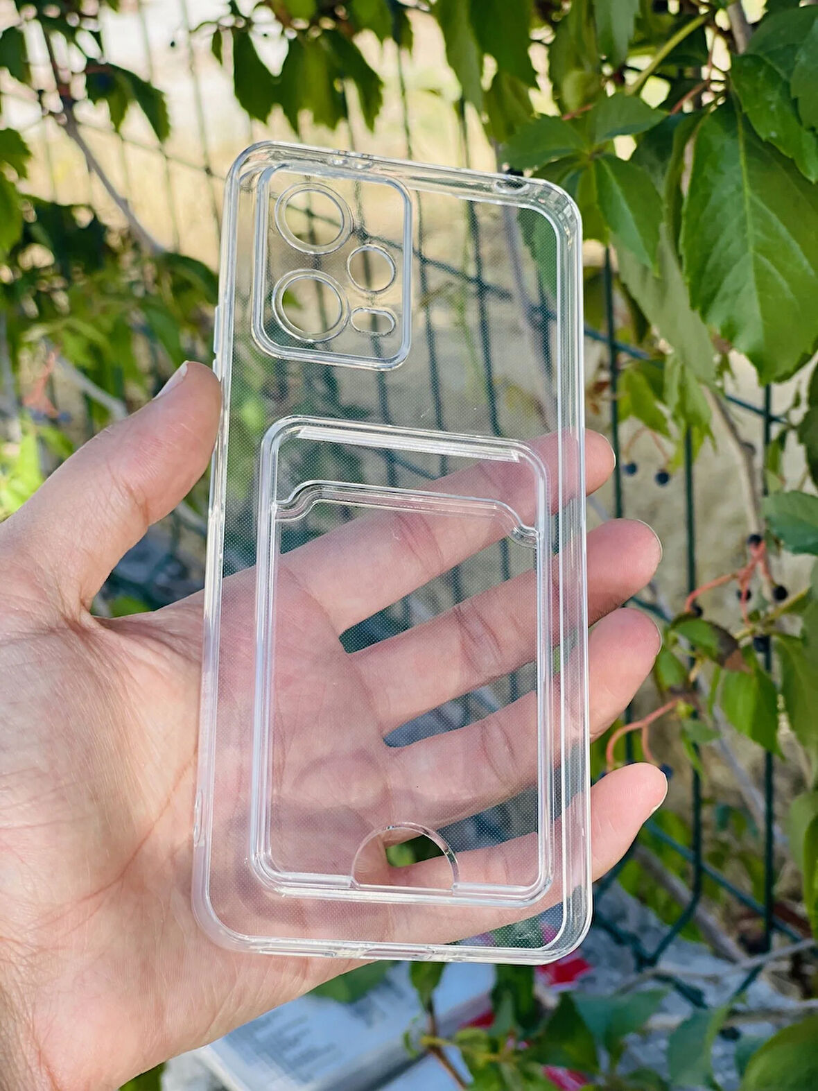 Xiaomi Redmi Note 12 5G Kılıf Şeffaf Kartlıklı Silikon Azn-SetraKart