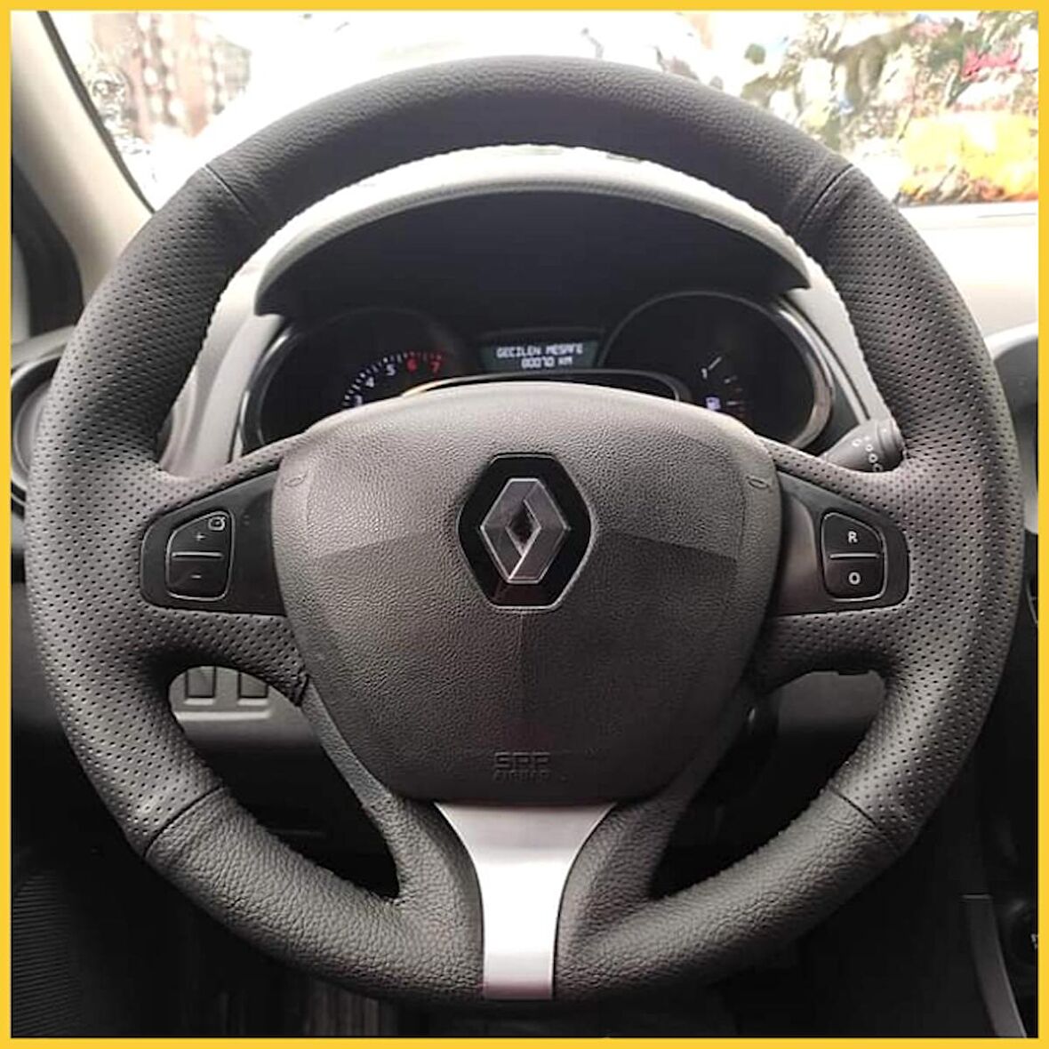 Renault Clio 4 FAZ 1 2014-2017 Araca Özel Direksiyon Kılıfı (Makyajlı Kasalara Uyumlu Değildir)