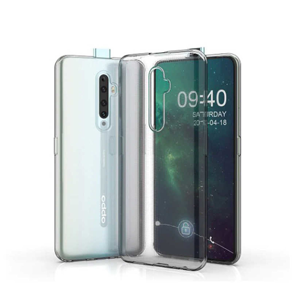 Oppo Reno 2Z Kılıf Şeffaf İnce Esnek Silikon Kılıf Zipax-Süper