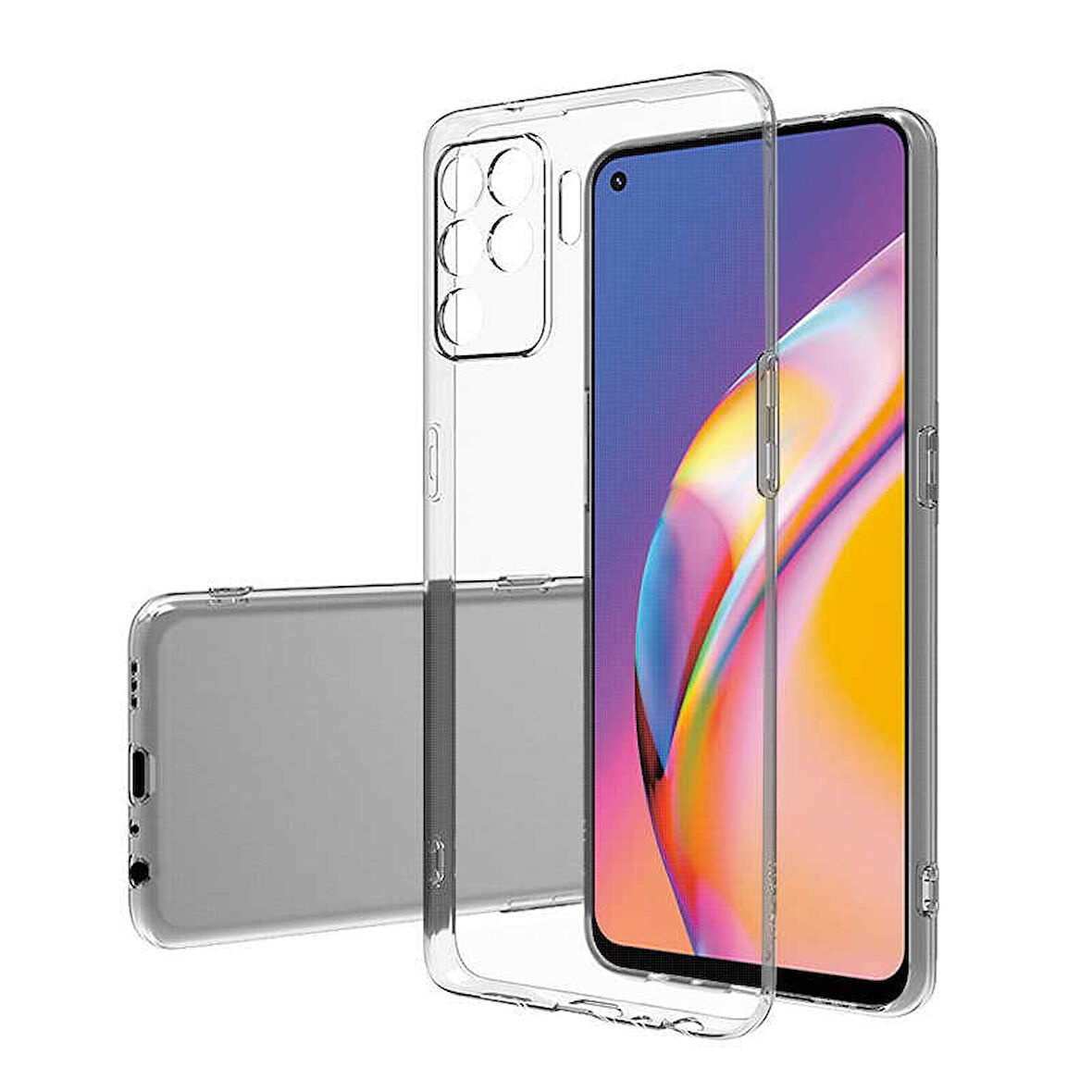 Oppo Reno 5 Lite Kılıf Şeffaf İnce Esnek Silikon Kılıf Zipax-Süper
