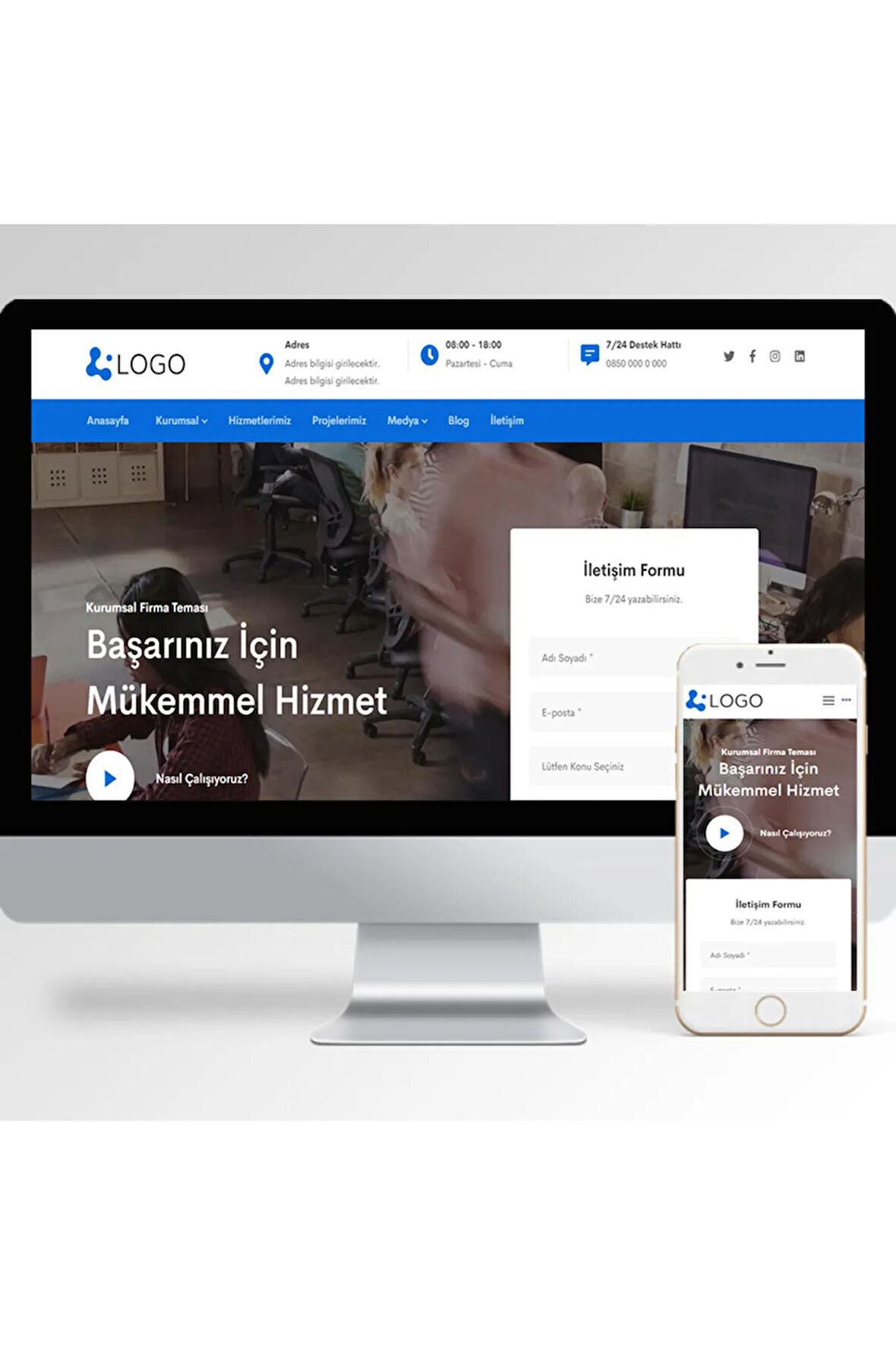 Hazır Kurumsal Web Sitesi Yazılımı V20