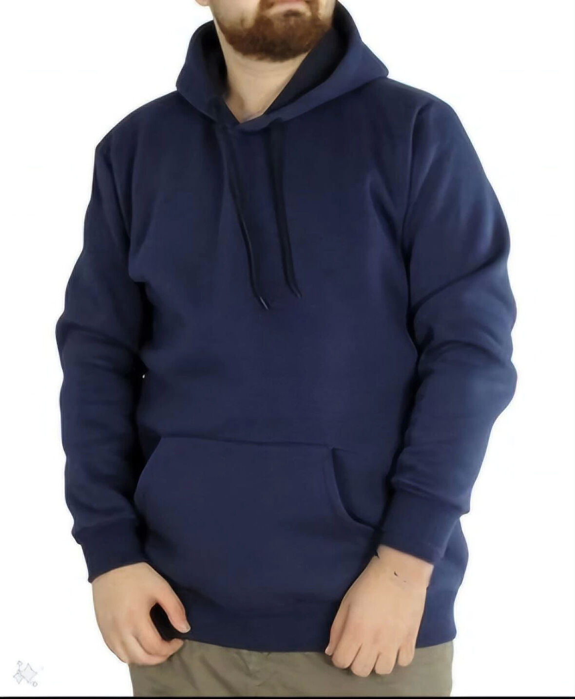 Erkek Uzun Kol Kapşonlu Basic Sweatshirt hoodie - Lacivert