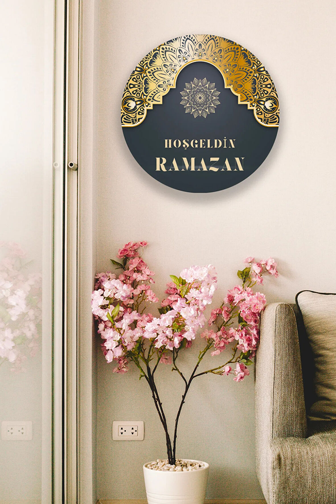 Hoşgeldin Ramazan Süsü, Dekoratif Dini Tablo Modeli, Ev, Oturma Odası, Kapı, Duvar Dekorasyonu
