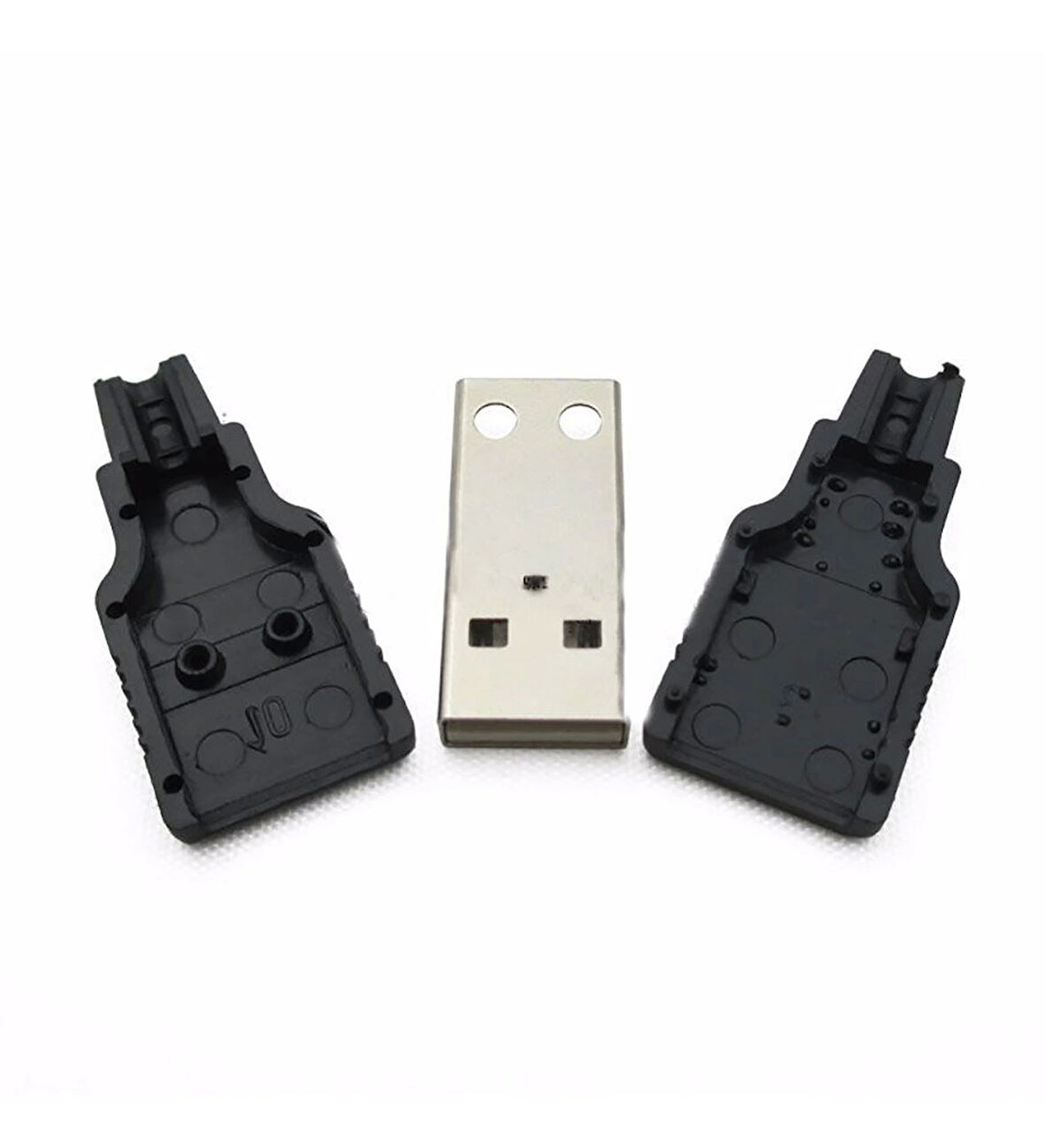 4 PİN USB ERKEK SOKET PLASTİK KAPAKLI BAĞLANTI