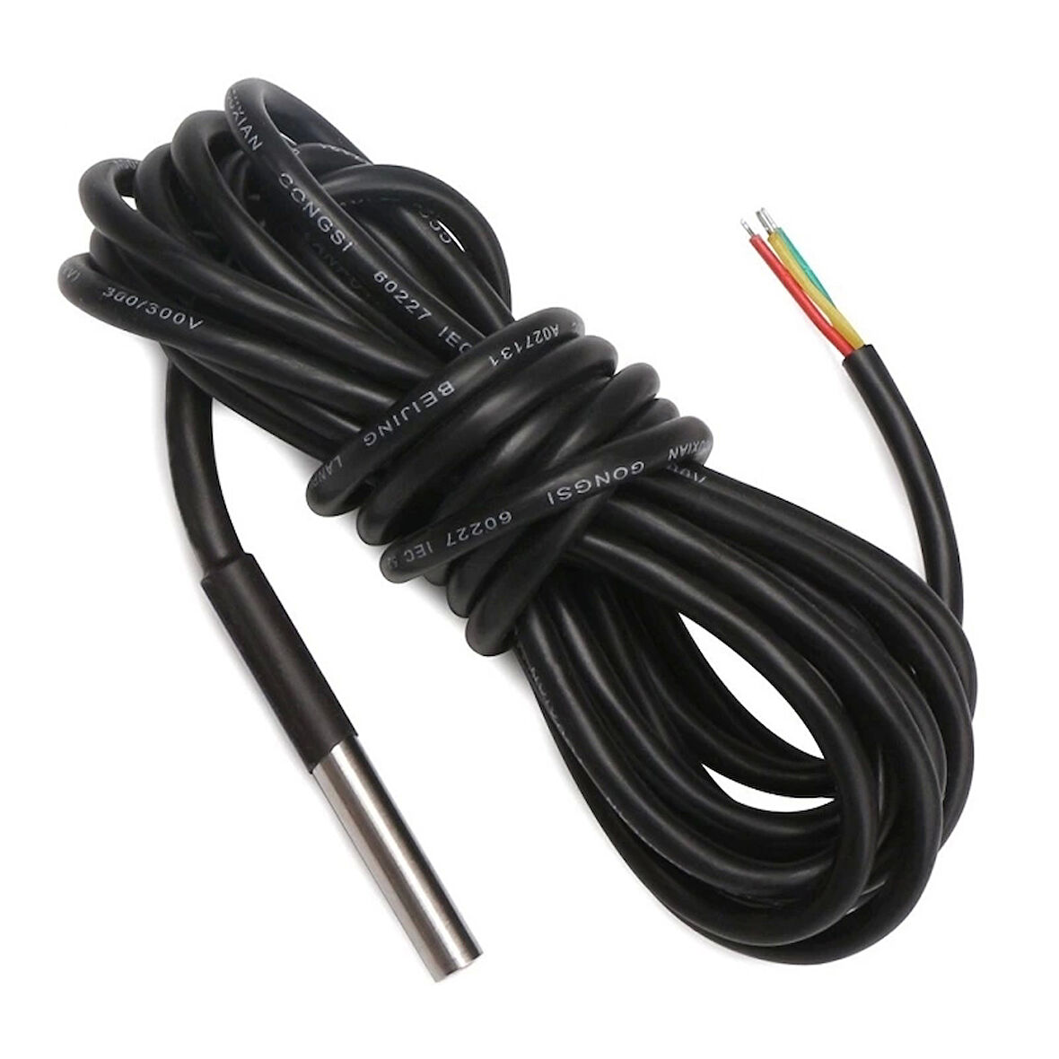 DS18B20 5 Metre Kablolu Su Geçirmez Dijital Sıcaklık Sensörü