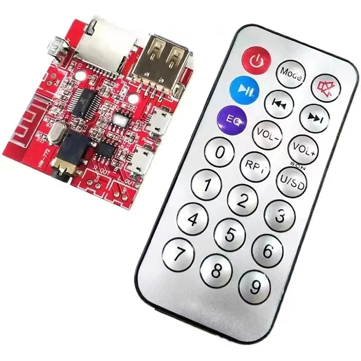 Bluetooth 4.1 Amplikatör Ses Müzik Mp3 Modülü-ır Uzaktan Kumandalı