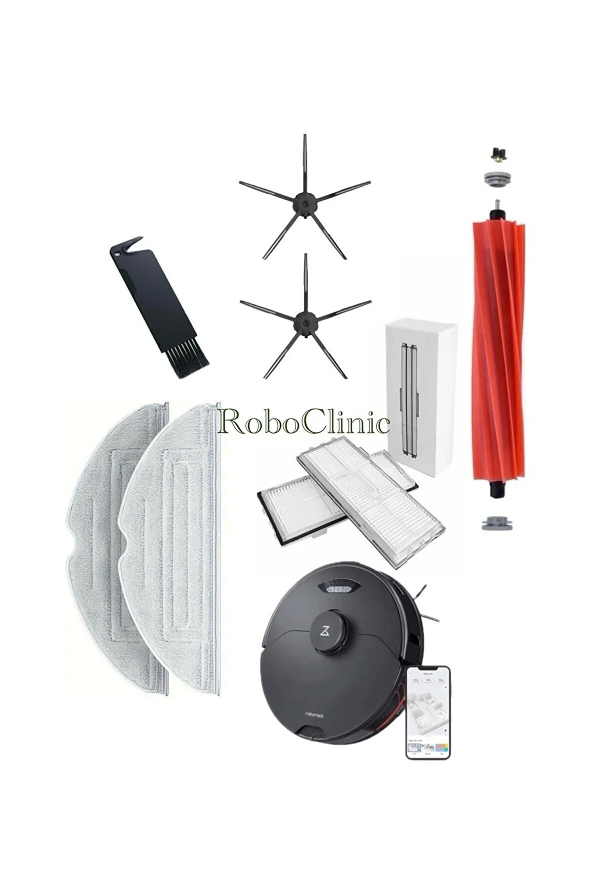 Roborock S7 Maxv-s7 Maxv Ultra Akıllı Robot Süpürge Uyumlu Ana Fırça,yanfırça,hepa Filitre,mop