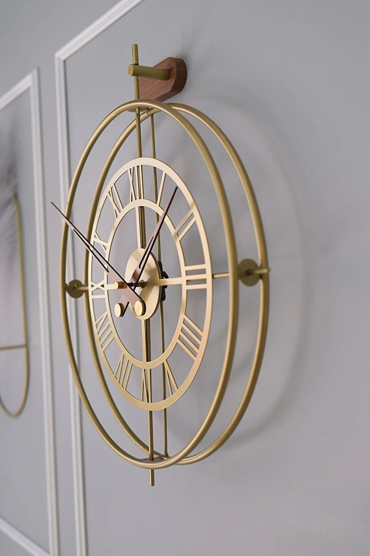 Romera Classic Exclusive (GOLD) , Modern Dekoratif Metal Duvar Saati