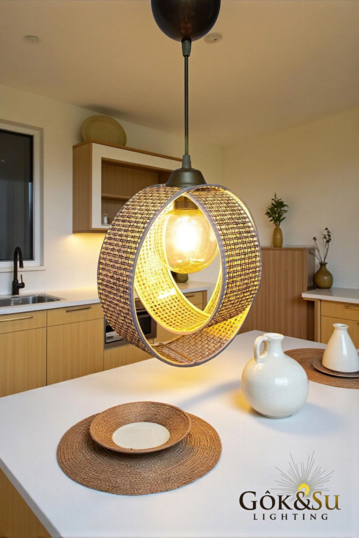 Rattan Ravana Model Modern Avize