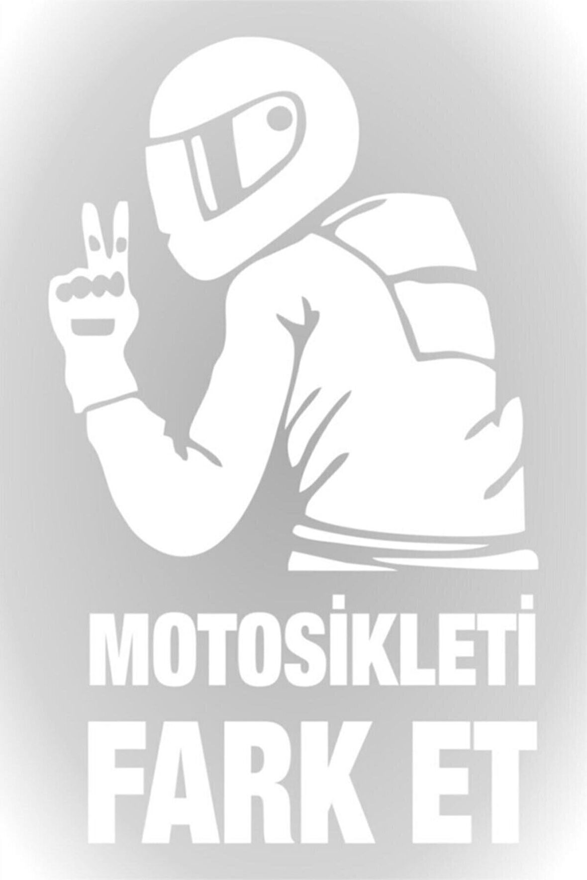  MOTOSİKLET Ön/Arka Takımi Fark Et Oto Cam Kaporta Sticker BEYAZ 15*9 CM