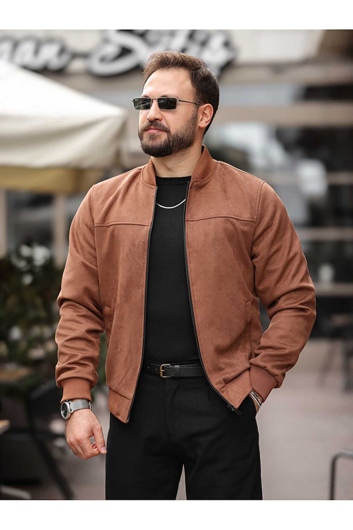 Yeni Sezon Kolej Bomber Süet Ceket