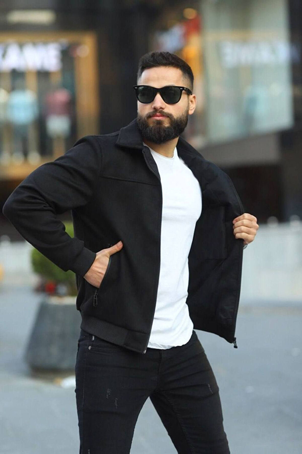 Polo Yaka Baharlık Süet Ceket