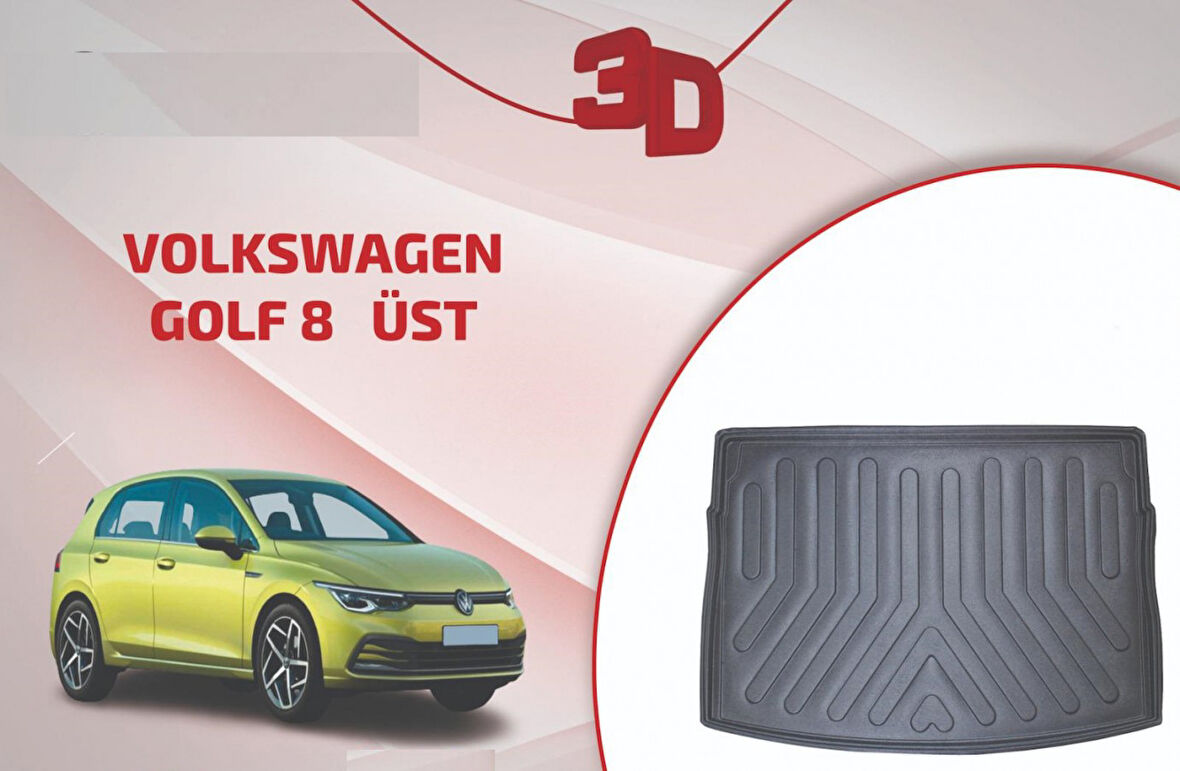 VW Golf 8 2019- Sonrası Üst Kademe 3D Bagaj Havuzu