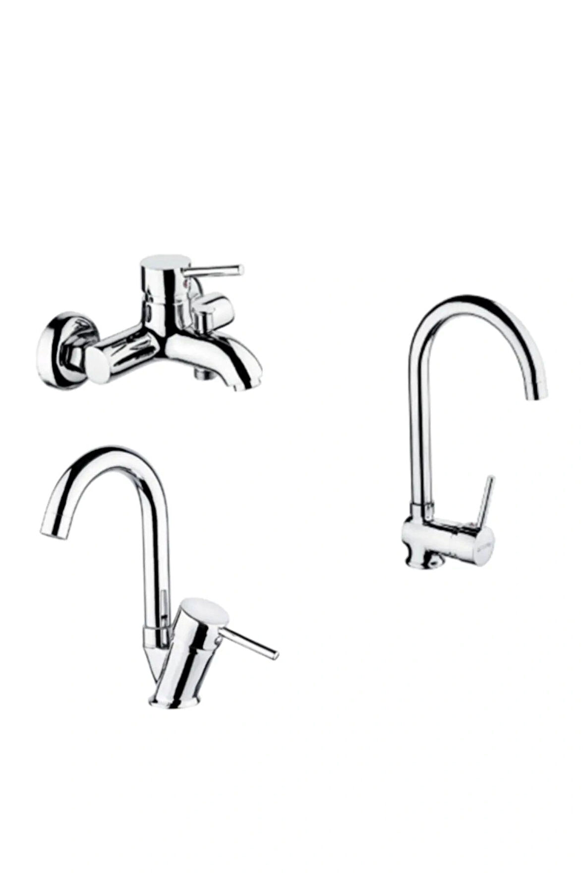 ŞENPRES JUDİ MİX BANYO BATARYASI S-35101 + JUDİ MİX KUĞU EVİYE BATARYASI S-35105 + JUDİ MİX KUĞU LAVABO BATARYASI S-35106/3