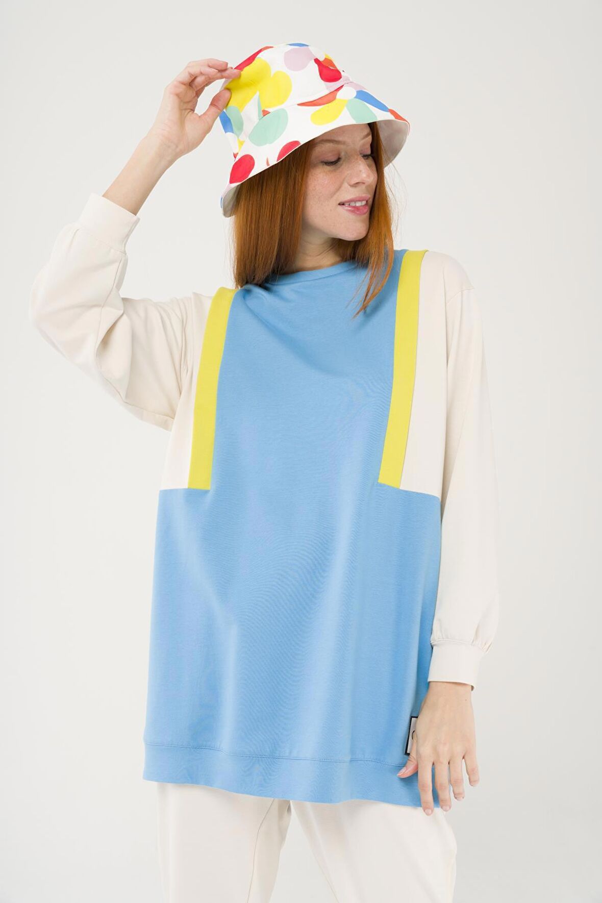 S-3992 Colorblock Oversize Sweatshirt Takım