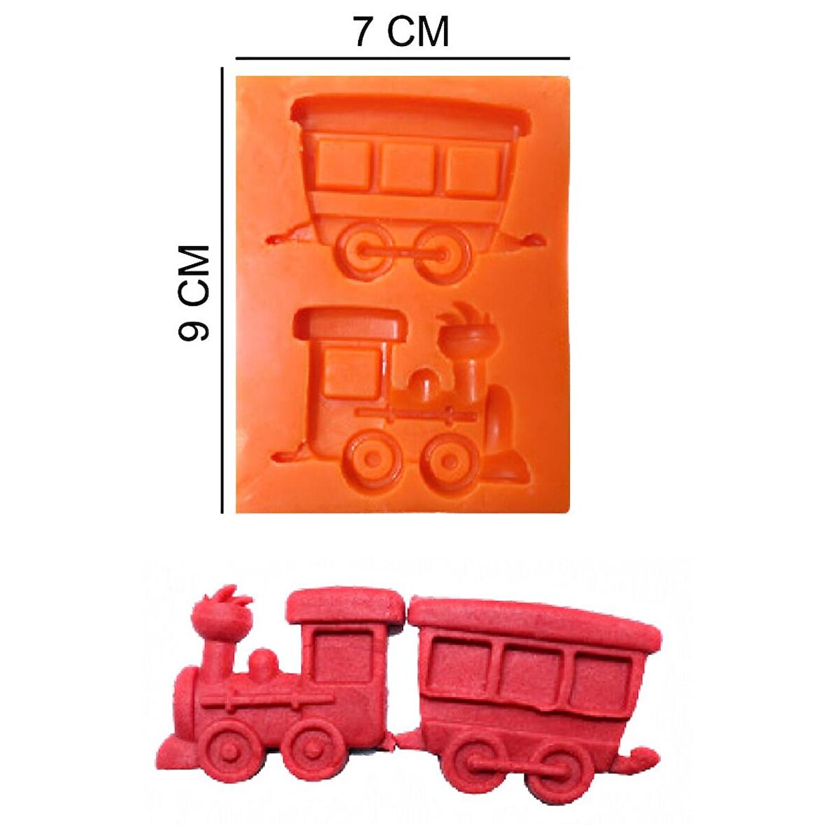 Tren Vagon Silikon Şeker Hamuru, Sabun, Mum Kalıp