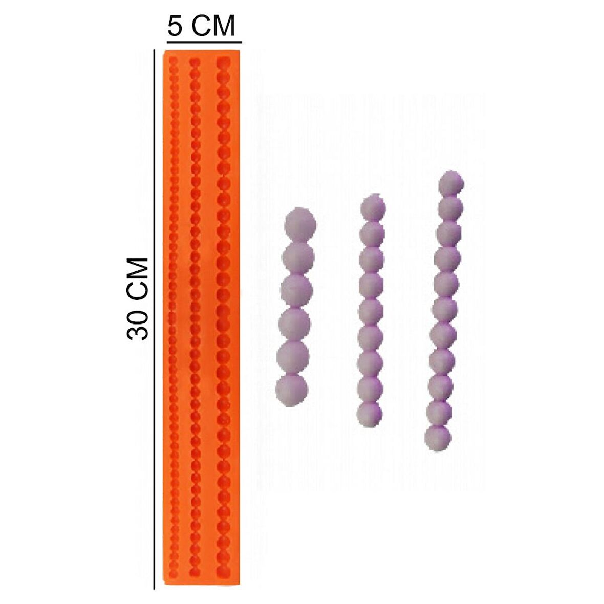 Şerit Top Silikon Şeker Hamuru, Sabun, Mum Kalıp