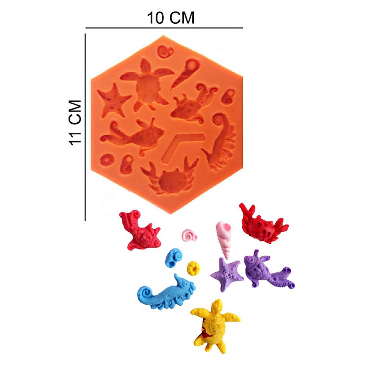 Deniz Canlıları Silikon Şeker Hamuru, Sabun, Mum Kalıp