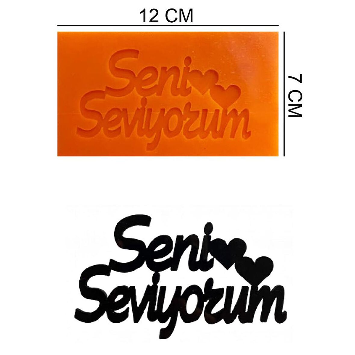 Seni Seviyorum Silikon Şeker Hamuru, Sabun, Mum Kalıp