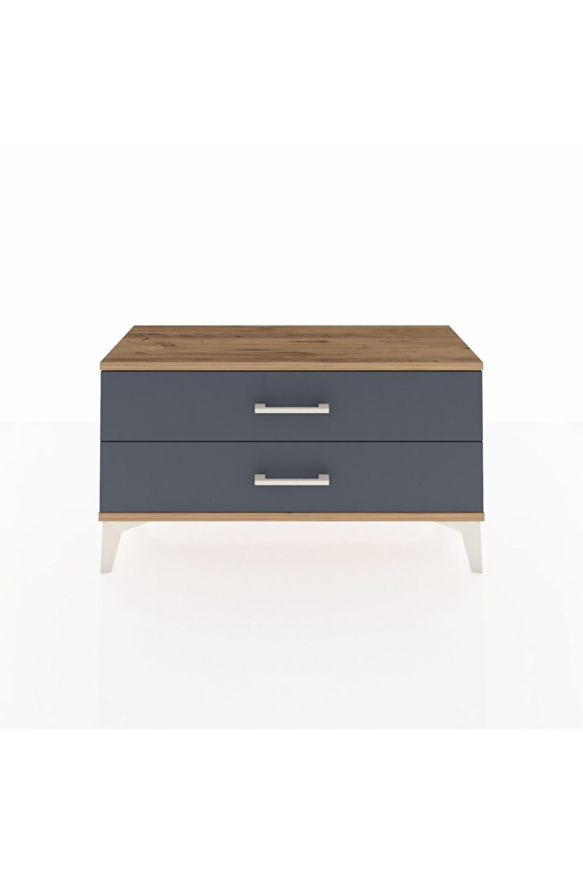 Arges Şifonyer 2 Çekmeceli 88x30x48 Çam-Antrasit