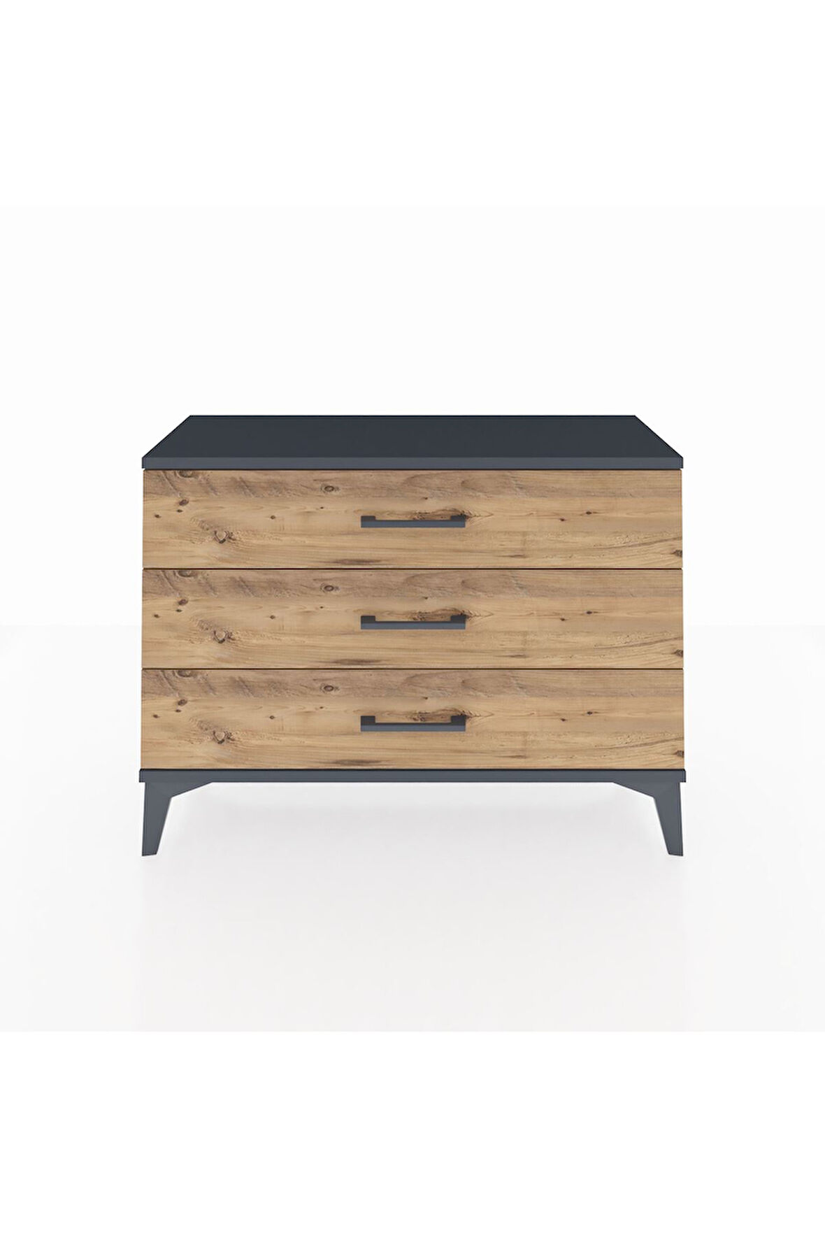 Arges Şifonyer 3 Çekmeceli 88x30x64 Antrasit-Çam