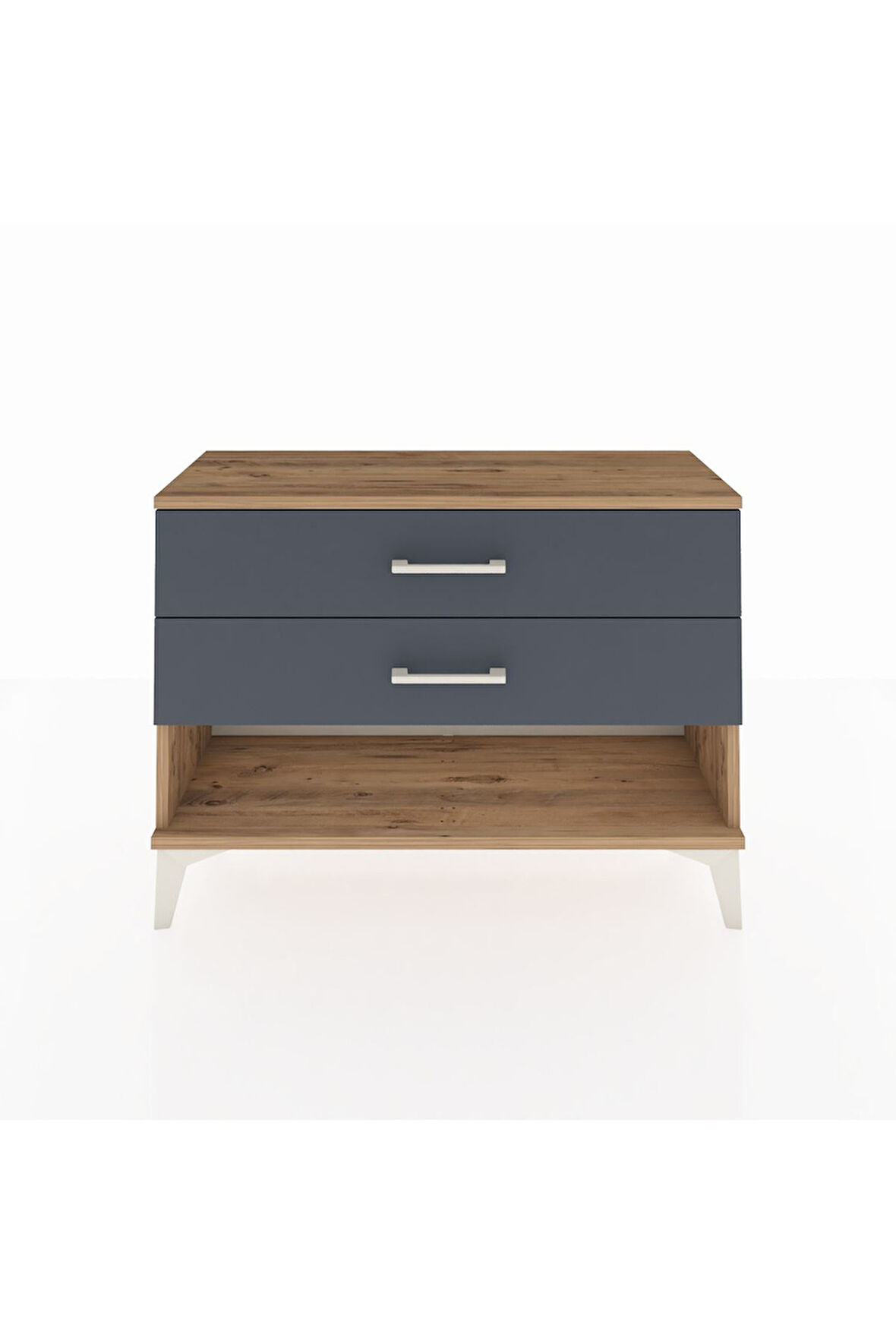 Arges Şifonyer 2 Çekmeceli 88x30x64 Çam-Antrasit