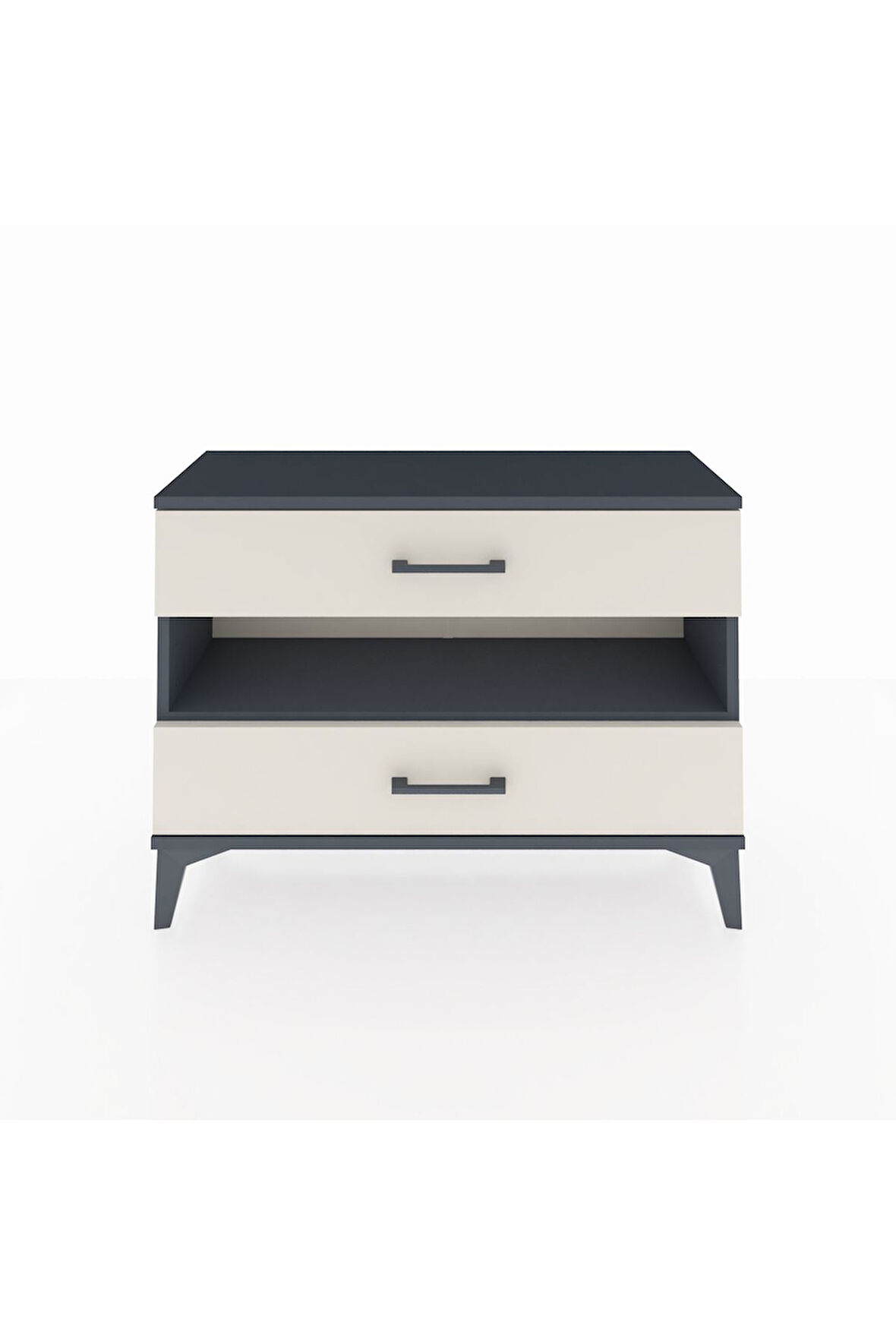 Arges Şifonyer Tek Raflı 2 Çekmeceli 88x30x64 Antrasit-Aytaşı