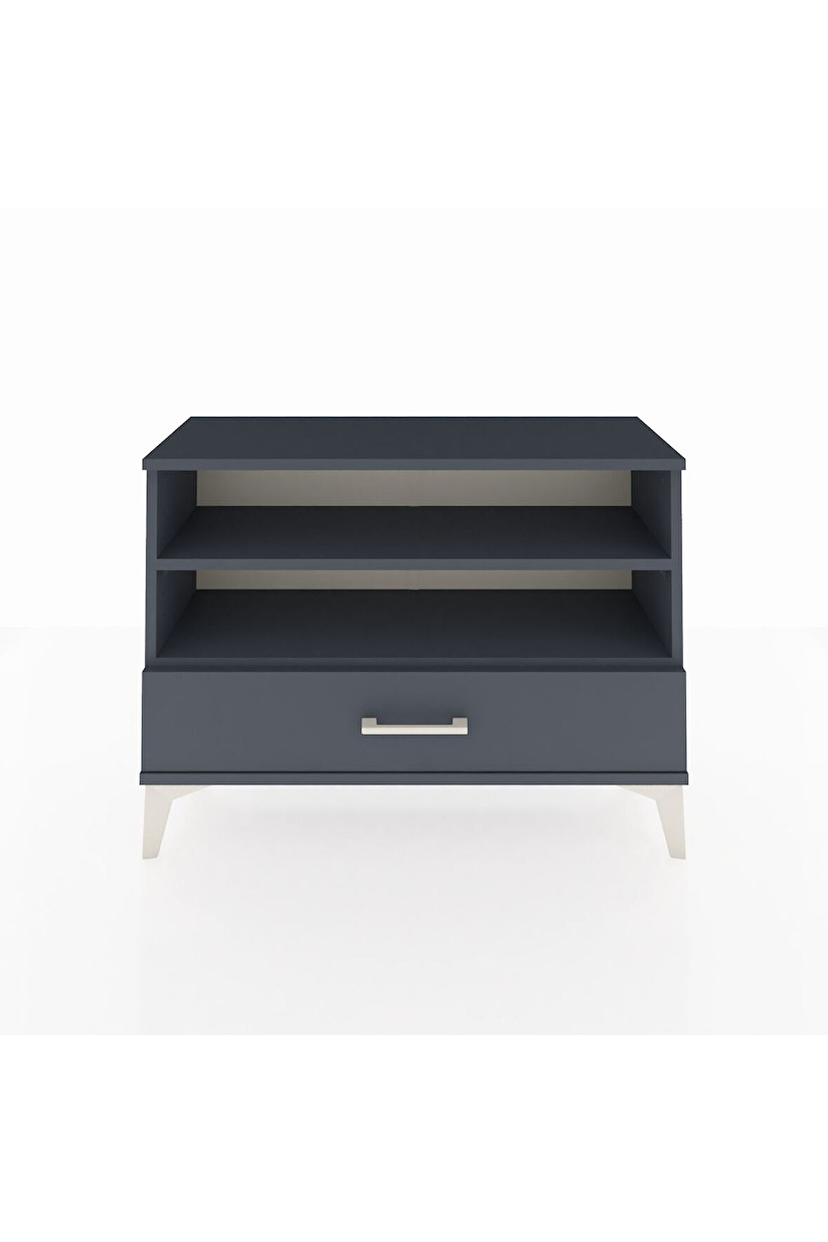 Arges Şifonyer 2 Raflı Tek Çekmeceli 88x30x64 Antrasit-Antrasit