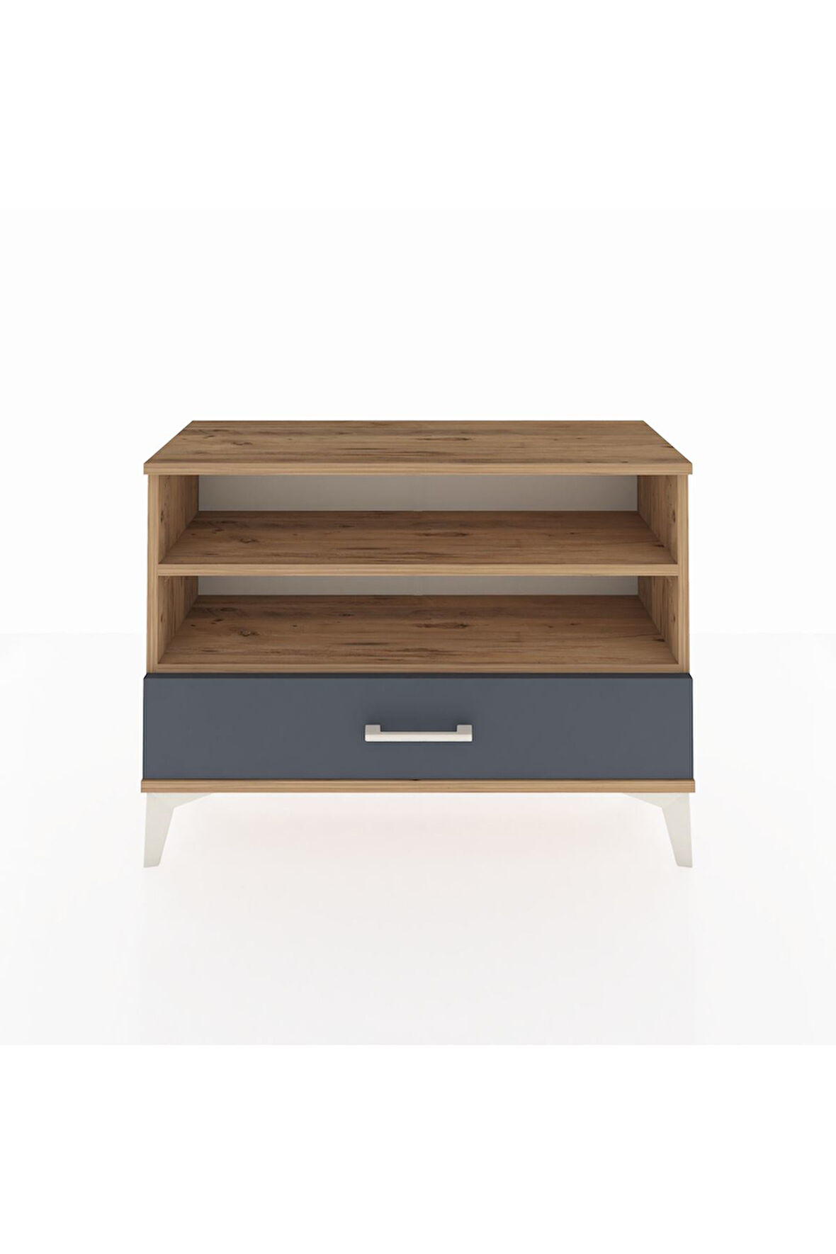 Arges Şifonyer 2 Raflı Tek Çekmeceli 88x30x64 Çam-Antrasit