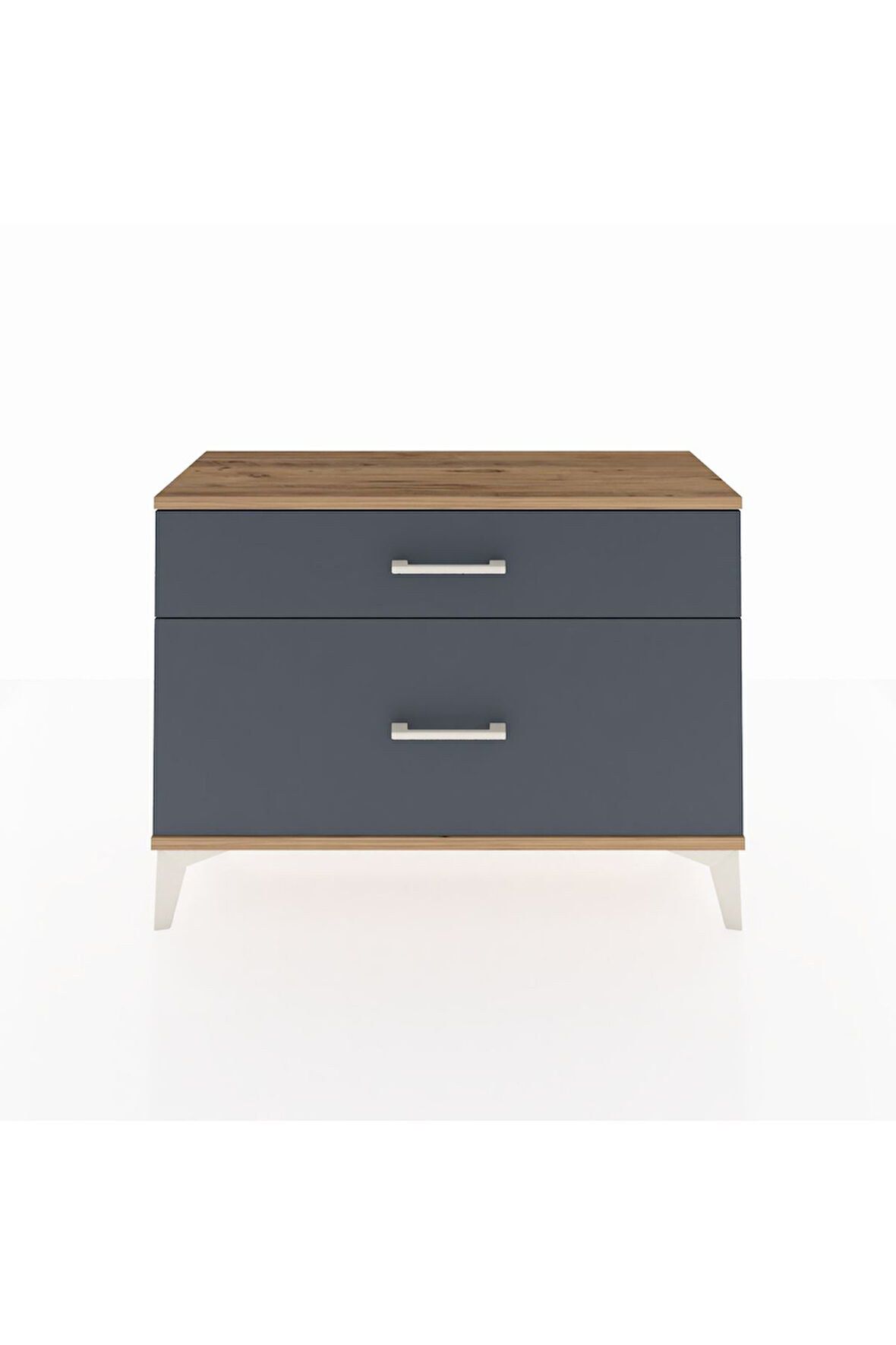 Arges Şifonyer 2 Çekmeceli 88x30x64 Çam-Antrasit