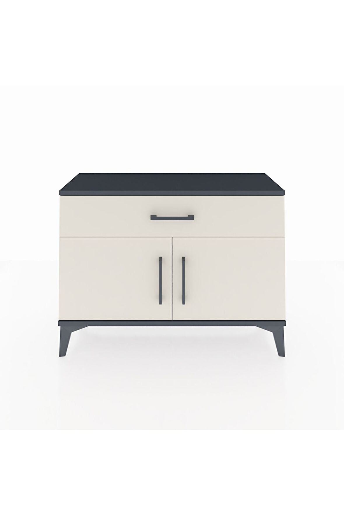 Arges Şifonyer Tek Raflı Tek Çekmeceli 2 Kapaklı 88x30x64 Antrasit-Aytaşı