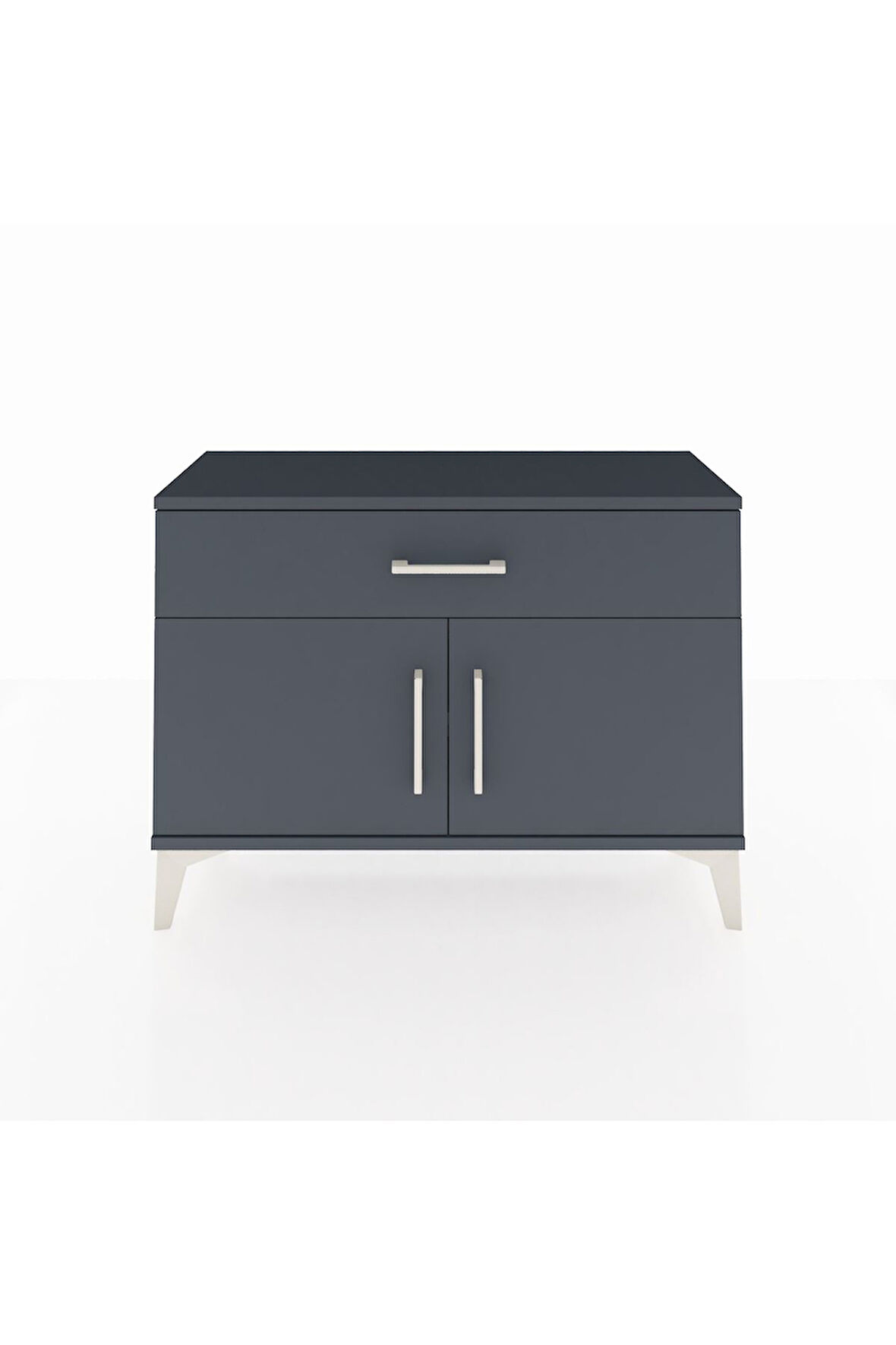 Arges Şifonyer Tek Raflı Tek Çekmeceli 2 Kapaklı 88x30x64 Antrasit-Antrasit