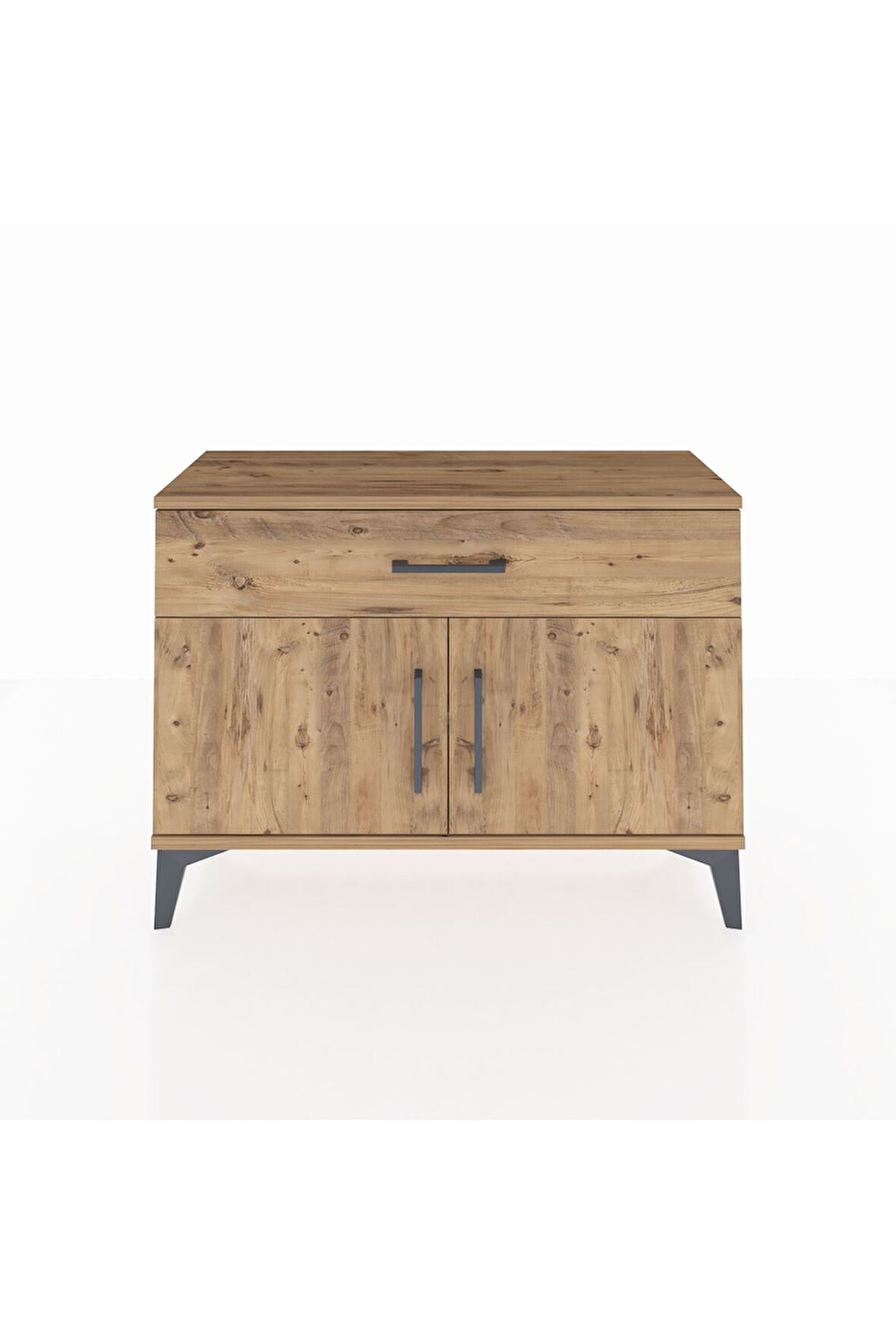 Arges Şifonyer Tek Raflı Tek Çekmeceli 2 Kapaklı 88x30x64 Çam-Çam