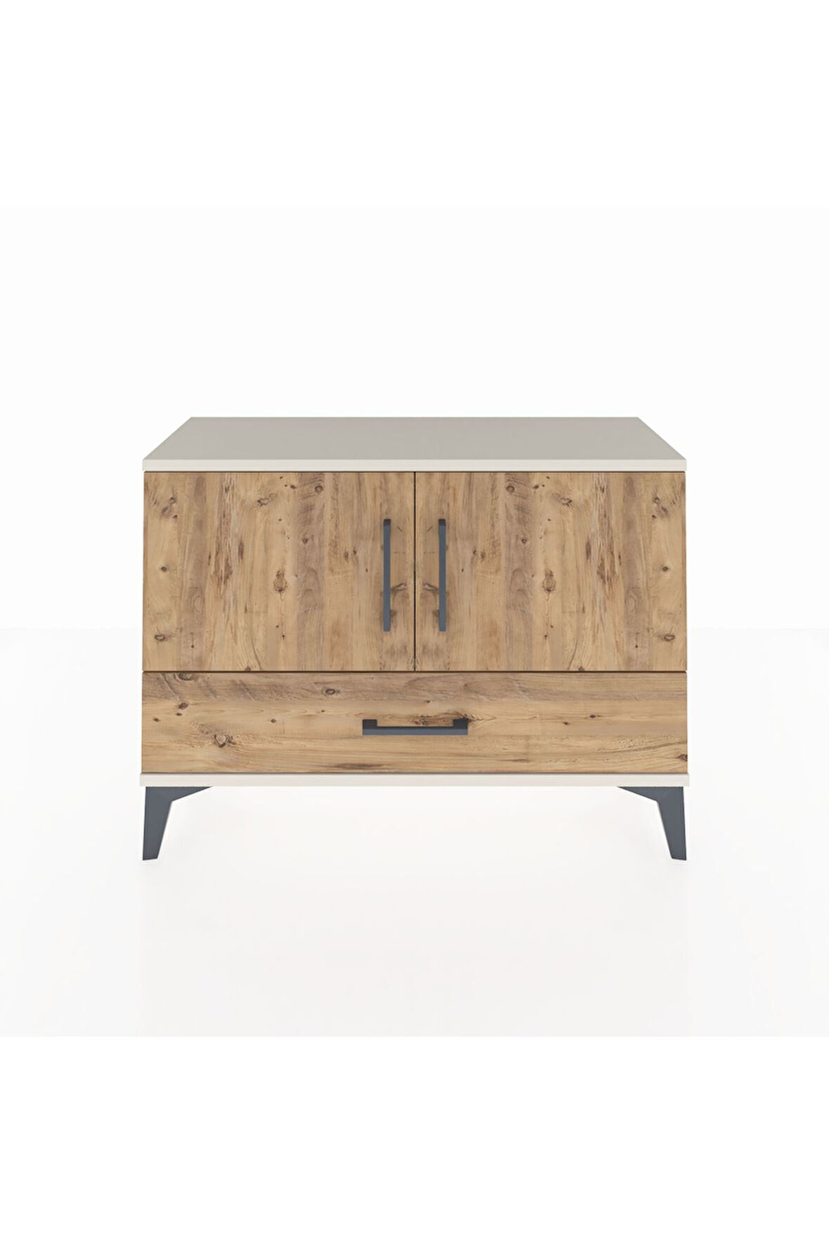 Arges Şifonyer 2 Raflı Tek Çekmeceli 2 Kapaklı 88x30x64 Aytaşı-Çam