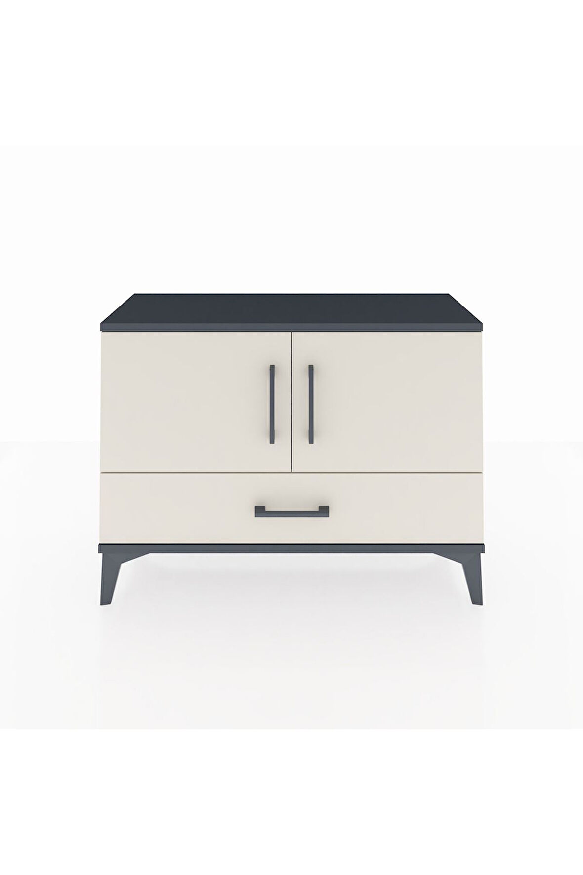 Arges Şifonyer 2 Raflı Tek Çekmeceli 2 Kapaklı 88x30x64 Antrasit-Aytaşı