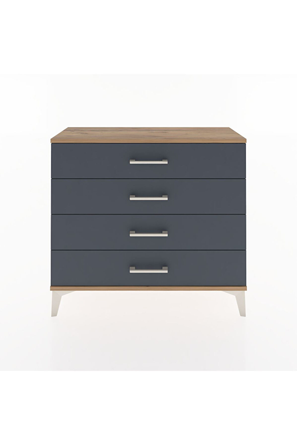 Arges Şifonyer 4 Çekmeceli 88x30x80 Çam-Antrasit