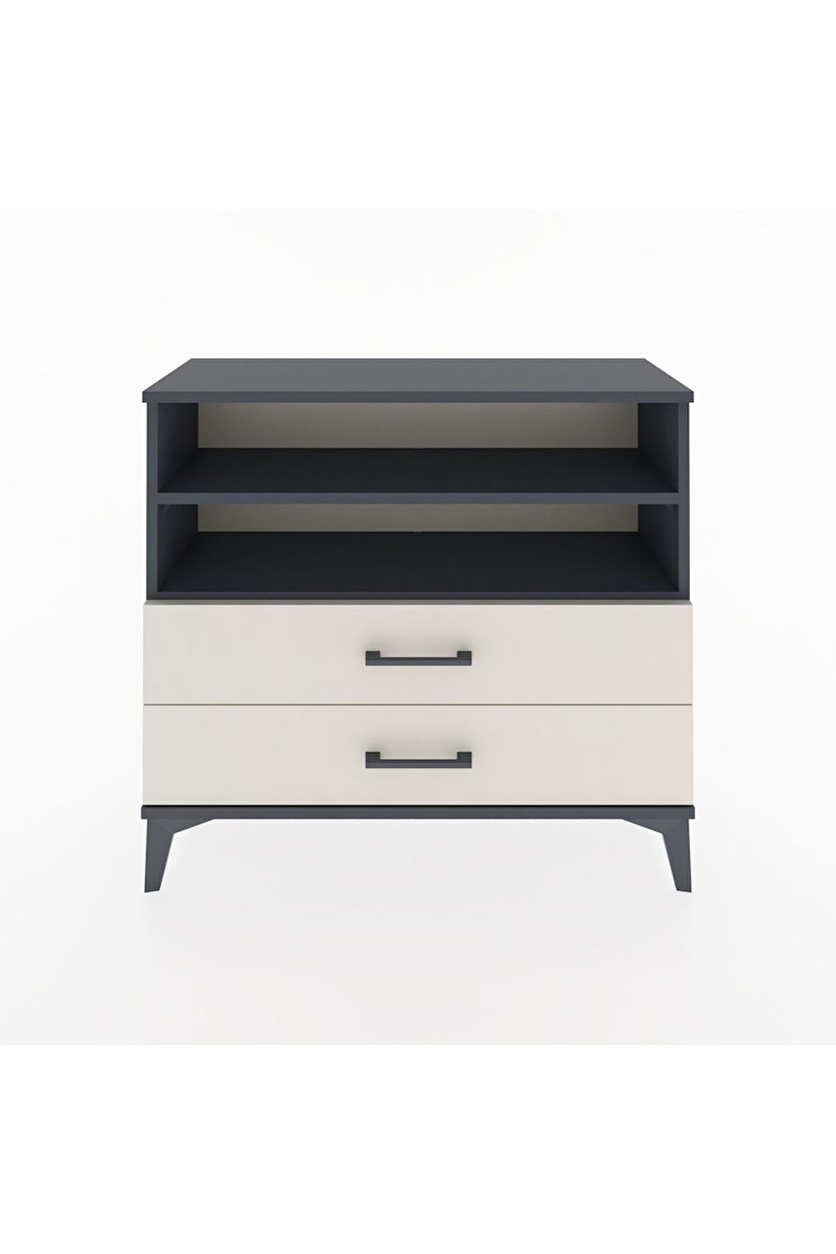 Arges Şifonyer 2 Raflı 2 Çekmeceli 88x30x80 Antrasit-Aytaşı