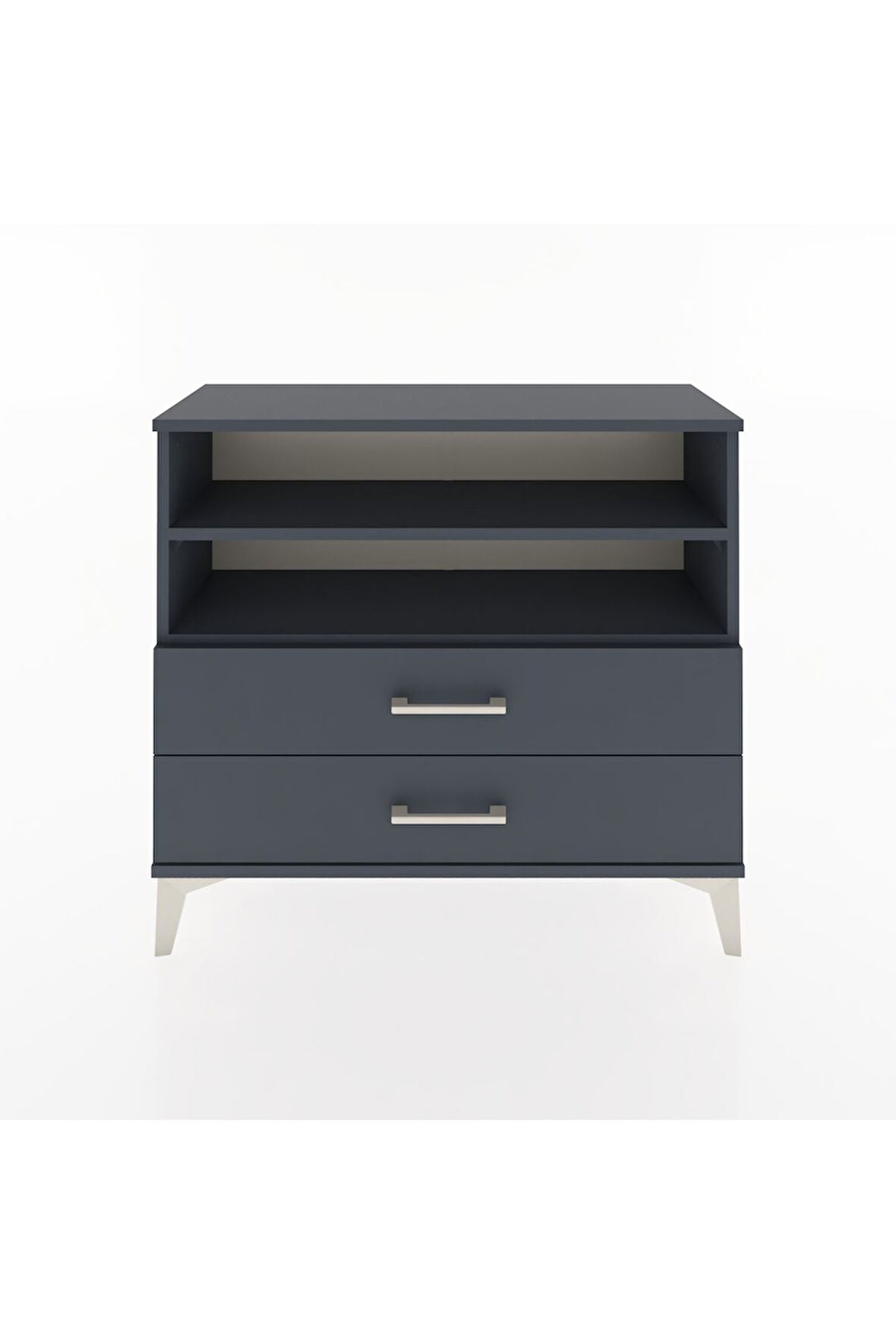 Arges Şifonyer 2 Raflı 2 Çekmeceli 88x30x80 Antrasit-Antrasit