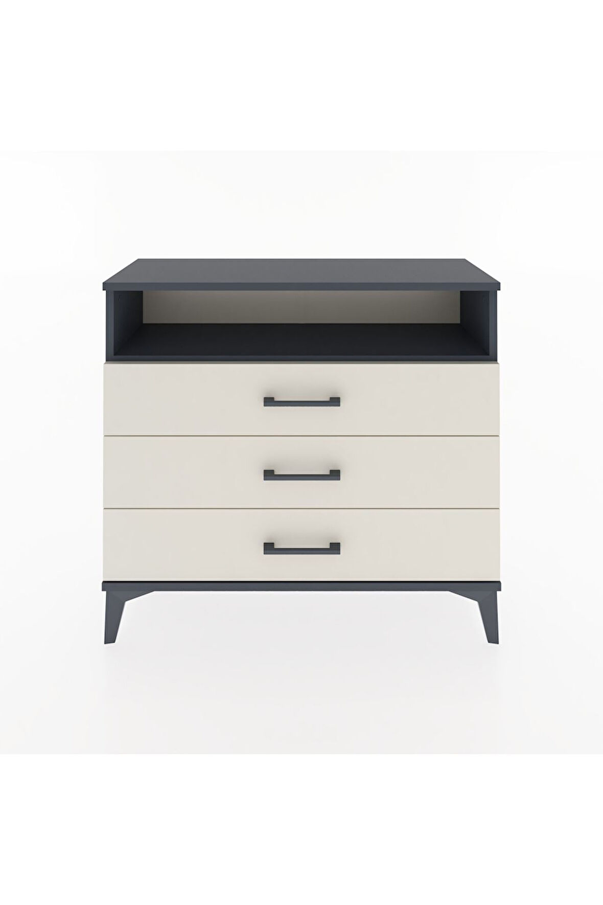 Arges Şifonyer Tek Raflı 3 Çekmeceli 88x30x80 Antrasit-Aytaşı