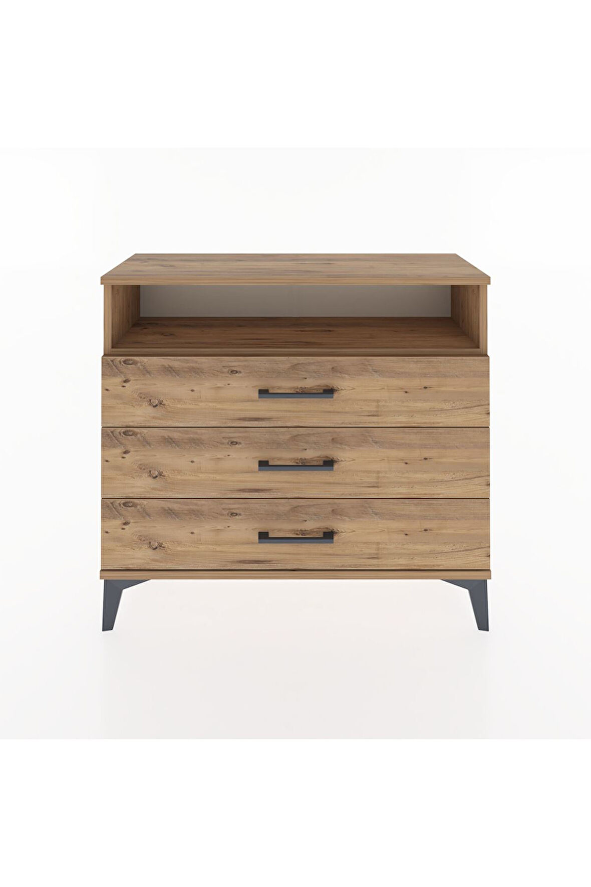 Arges Şifonyer Tek Raflı 3 Çekmeceli 88x30x80 Çam-Çam