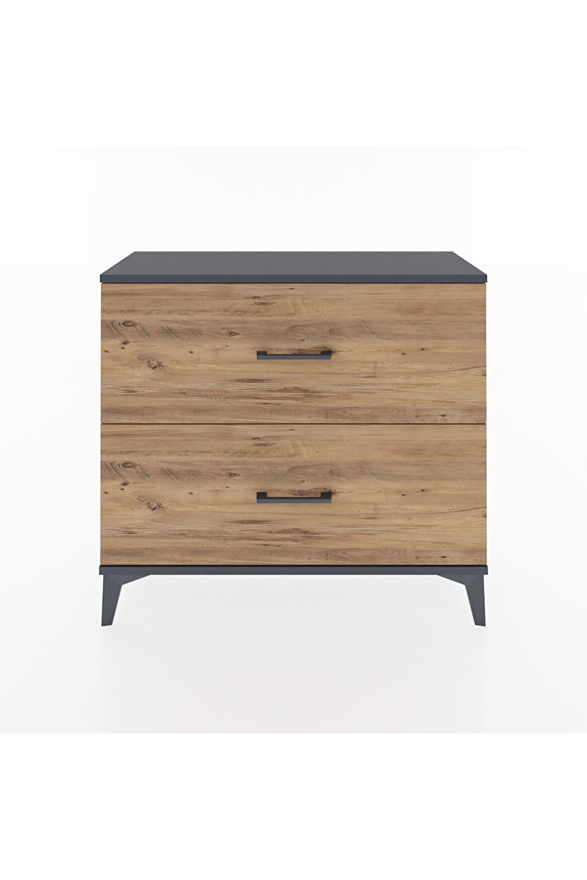 Arges Şifonyer 2 Çekmeceli 88x30x80 Antrasit-Çam