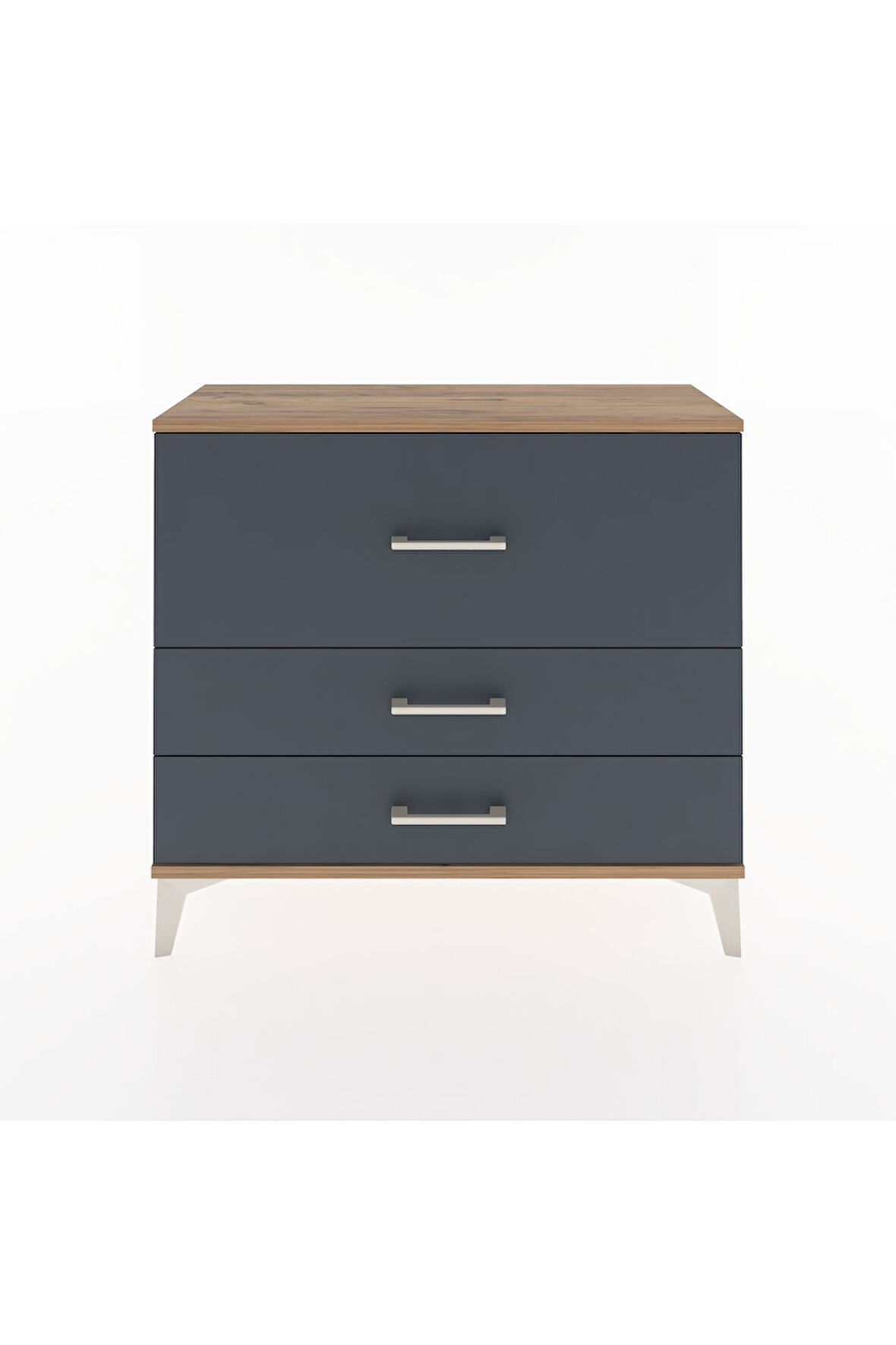 Arges Şifonyer 3 Çekmeceli 88x30x80 Çam-Antrasit