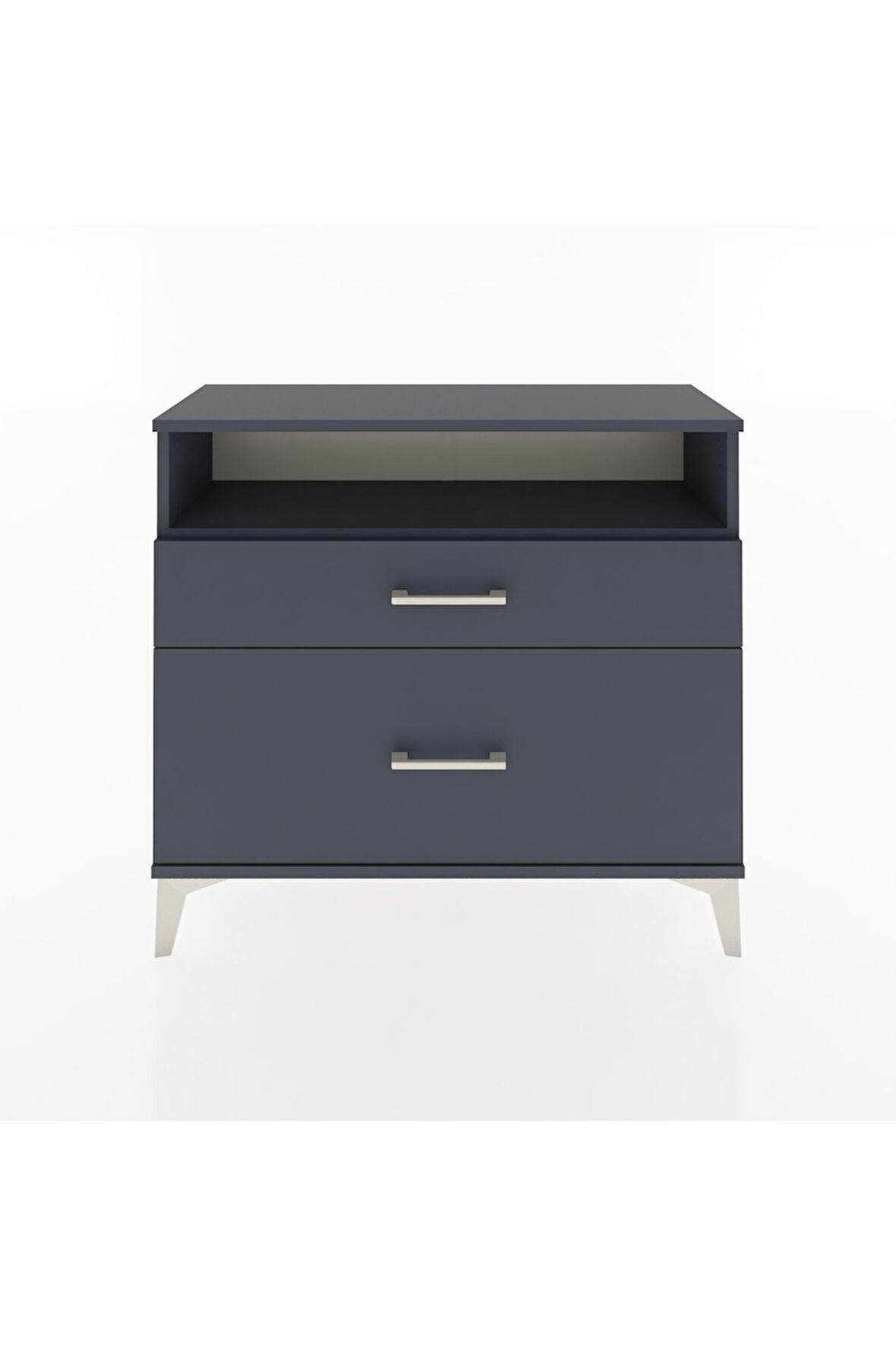 Arges Şifonyer Tek Raflı 2 Çekmeceli 88x30x80 Antrasit-Antrasit